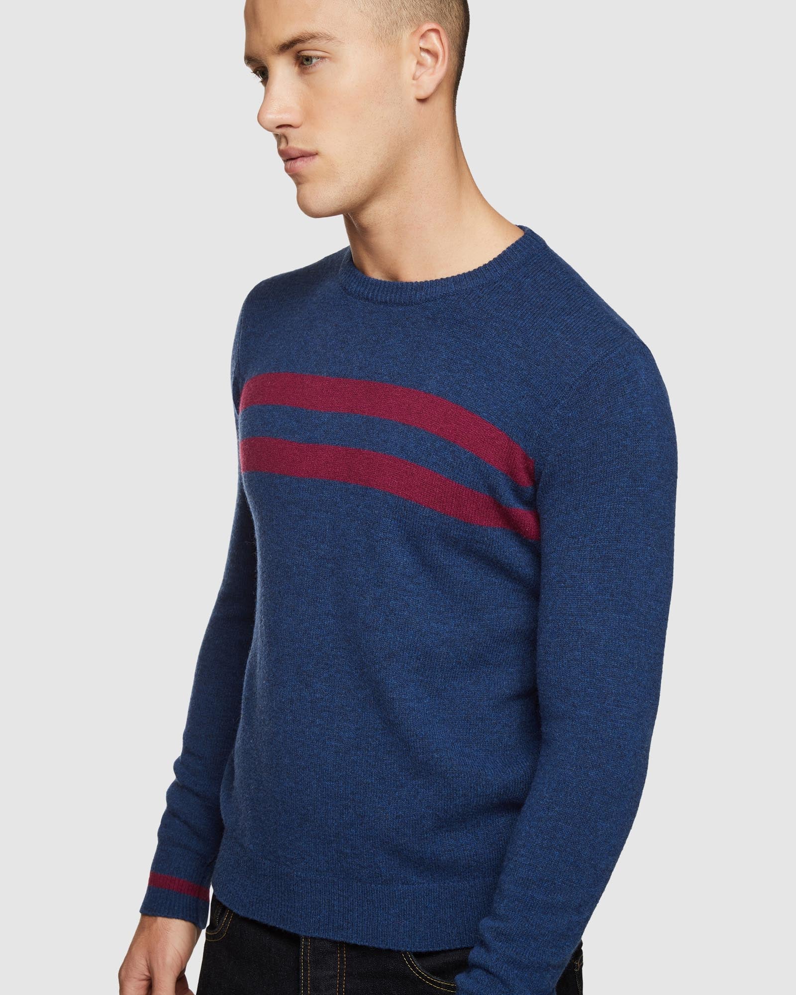 ARCHIE CONTRAST STRIPE CREW NECK