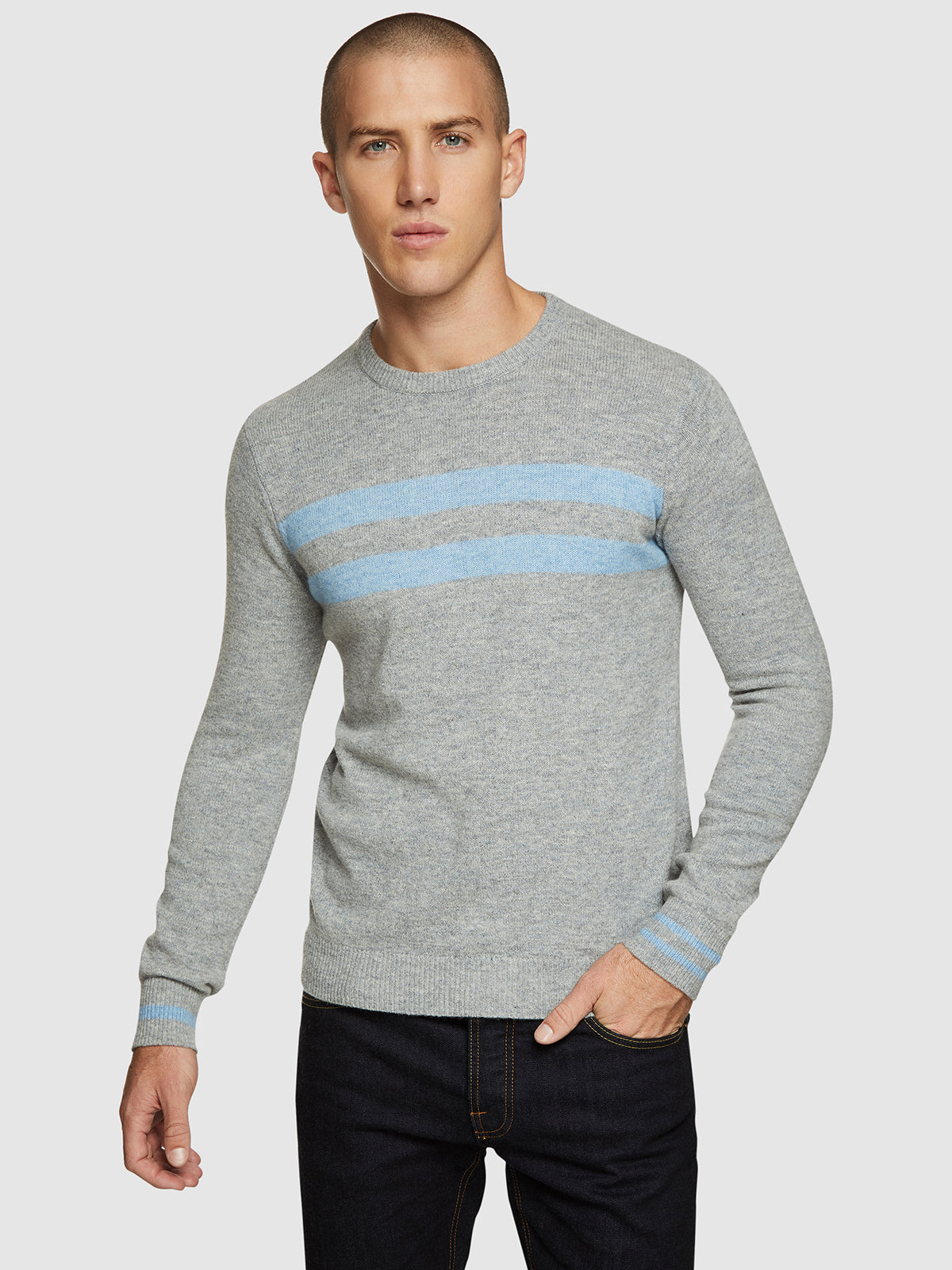 ARCHIE CONTRAST STRIPE CREW NECK