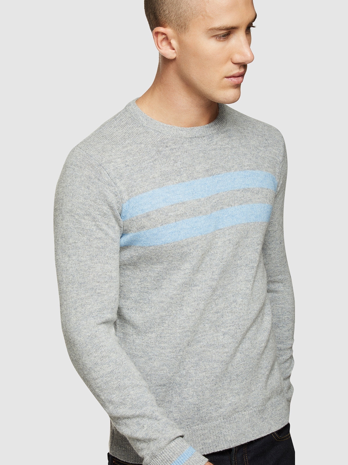 ARCHIE CONTRAST STRIPE CREW NECK