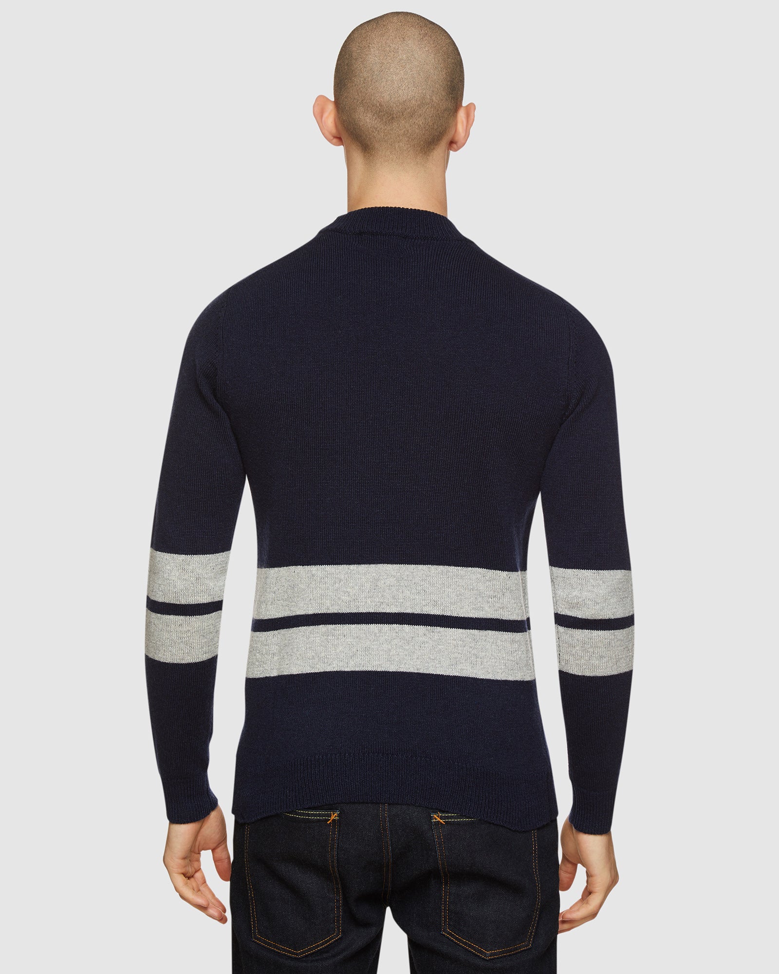 THEO STRIPED LAMBSWOOL CREW NECK