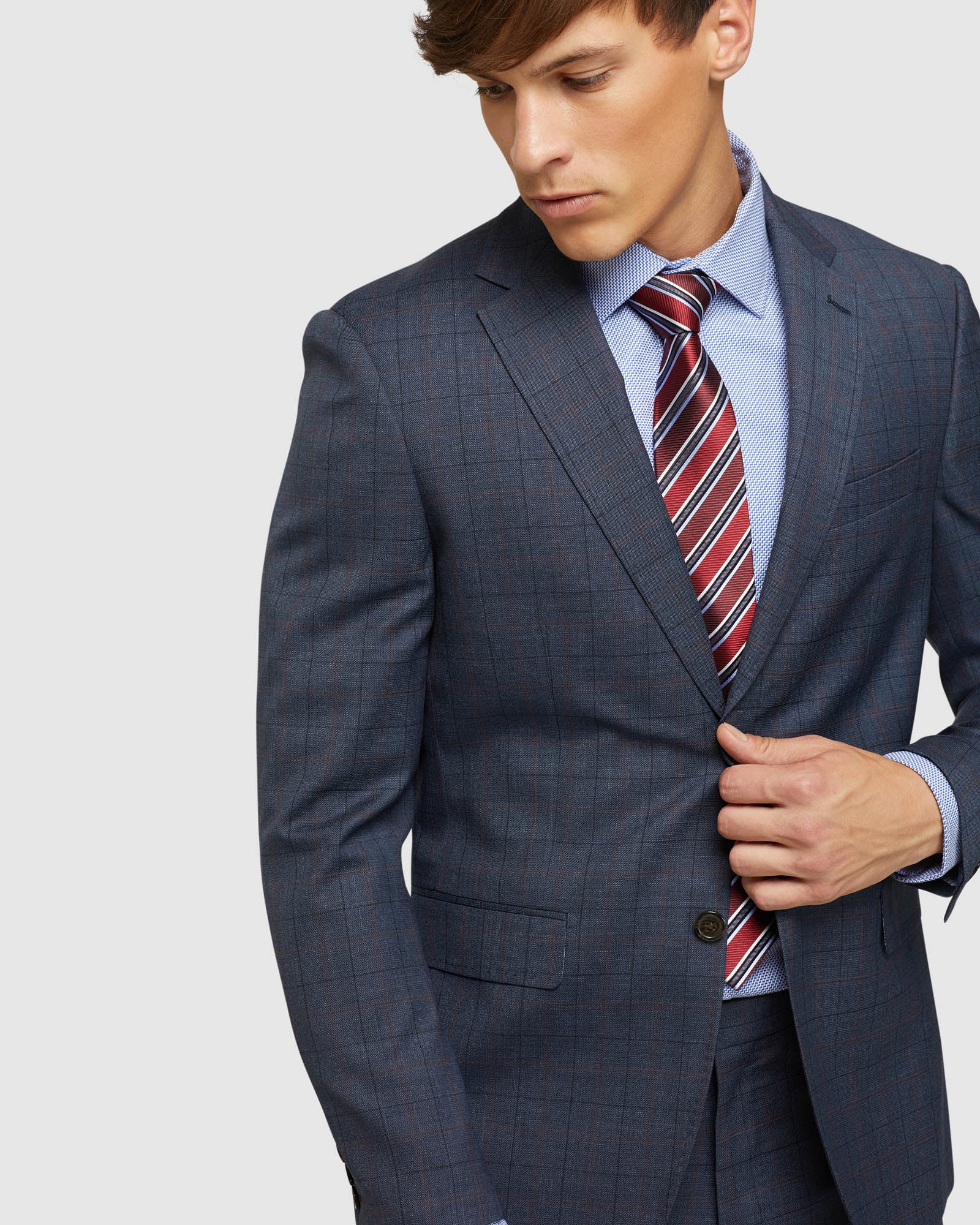 BYRON WOOL STRETCH CHECKED JACKET