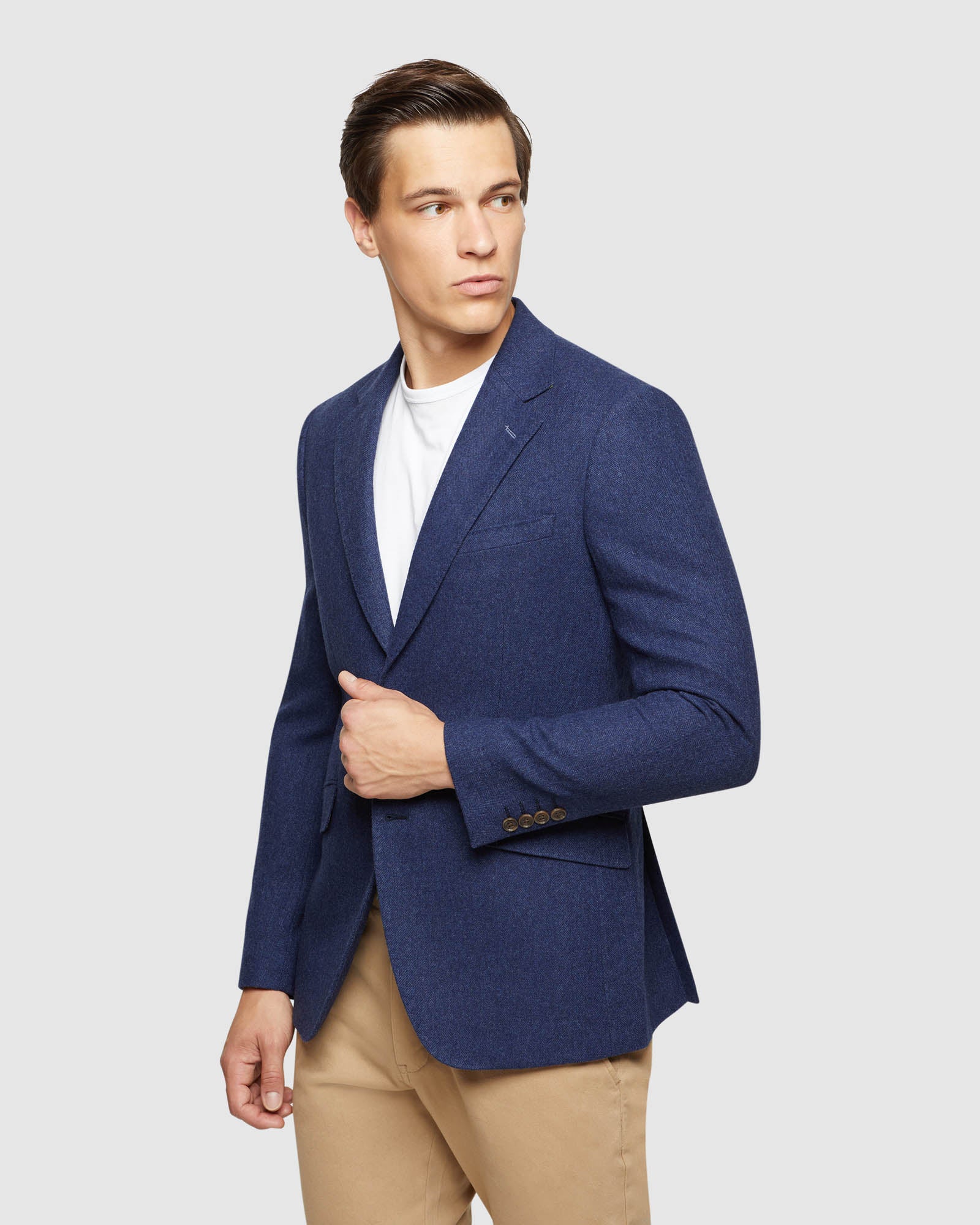 BLAKE WOOL BLEND HERRINGBONE BLAZER