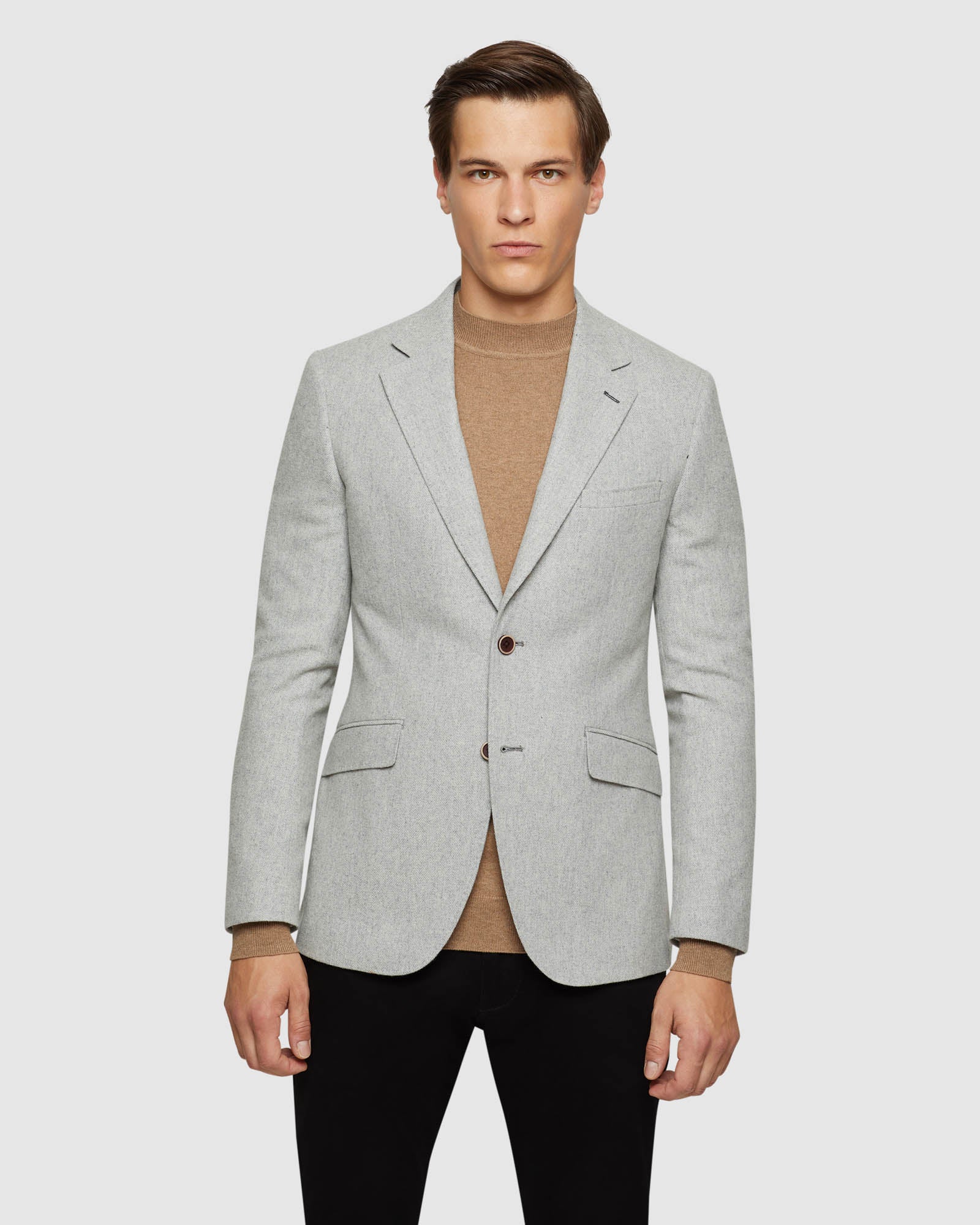 BLAKE WOOL BLEND HERRINGBONE BLAZER