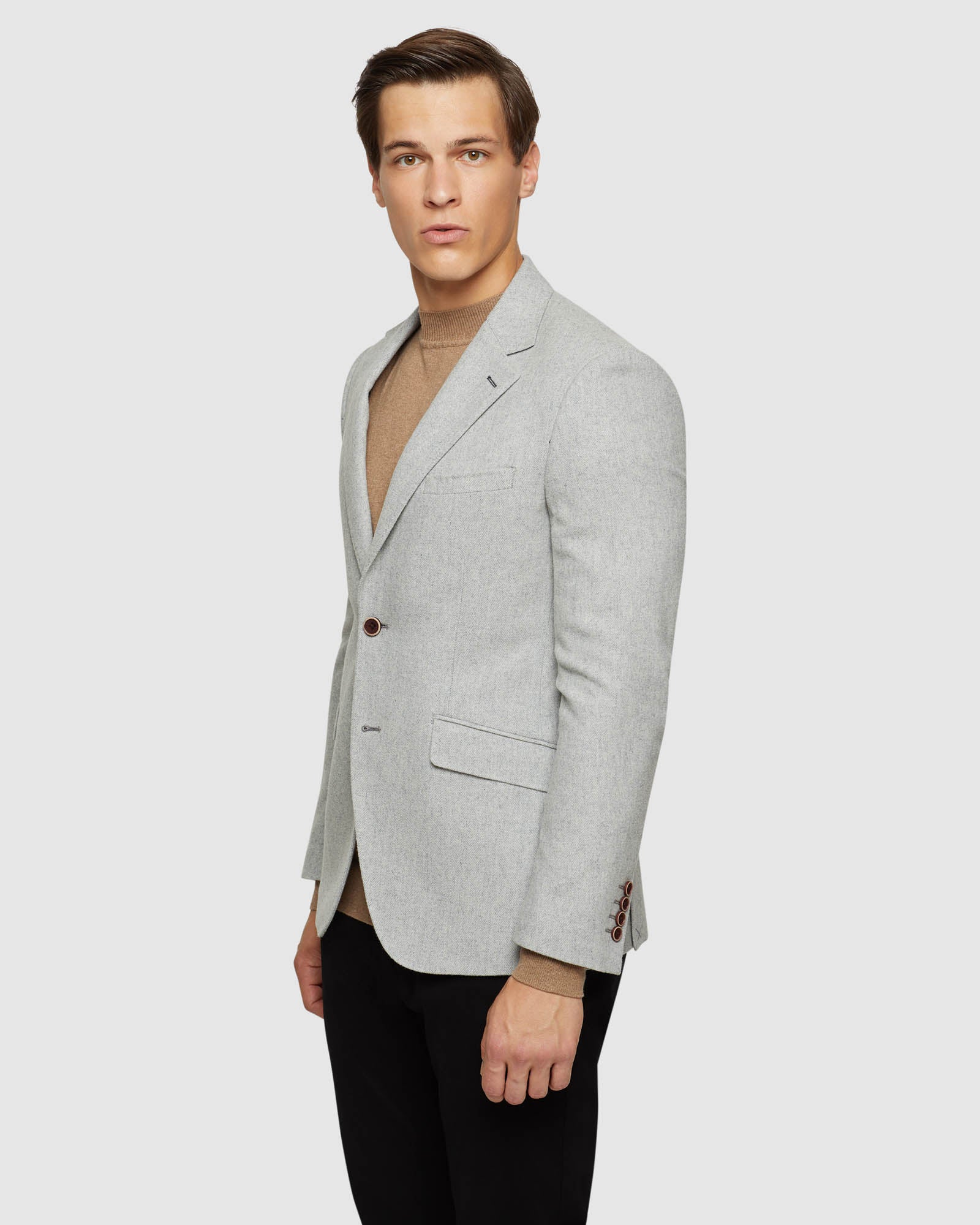 BLAKE WOOL BLEND HERRINGBONE BLAZER