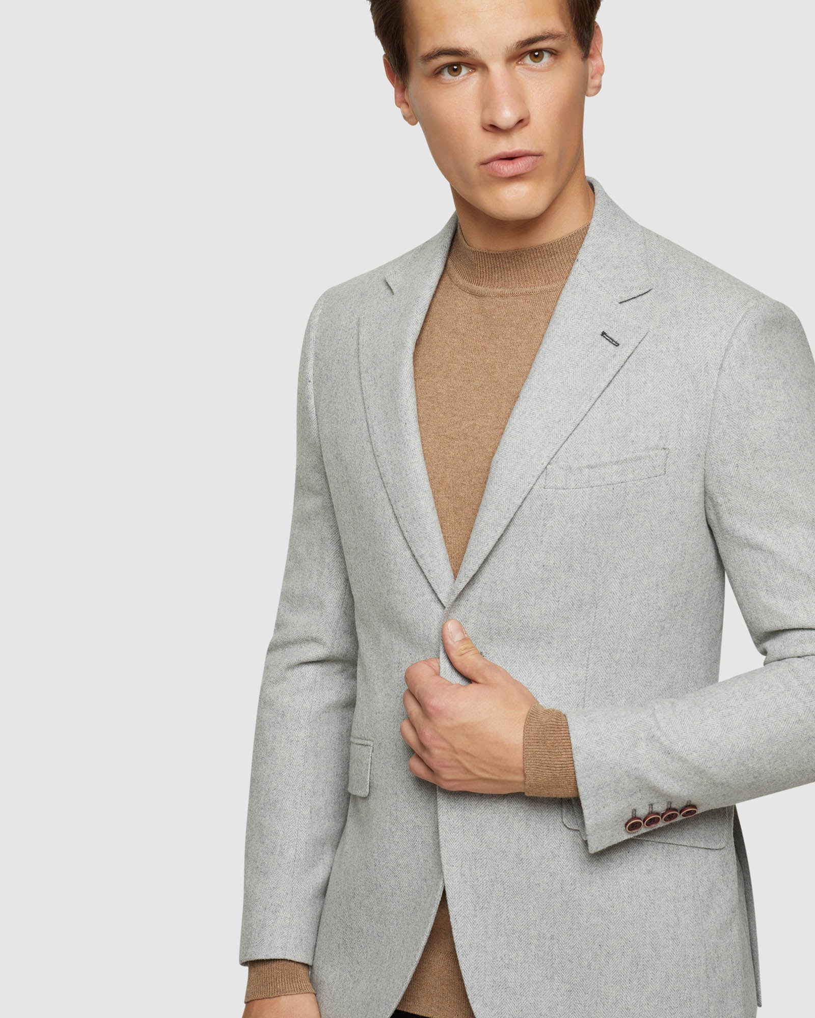 BLAKE WOOL BLEND HERRINGBONE BLAZER