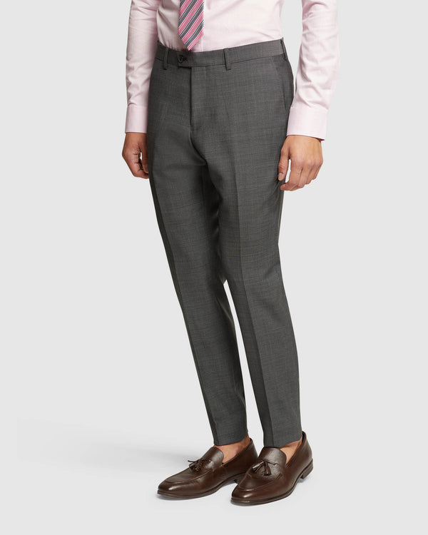 Slim Fit Wool Trousers Light Grey – Gabucci