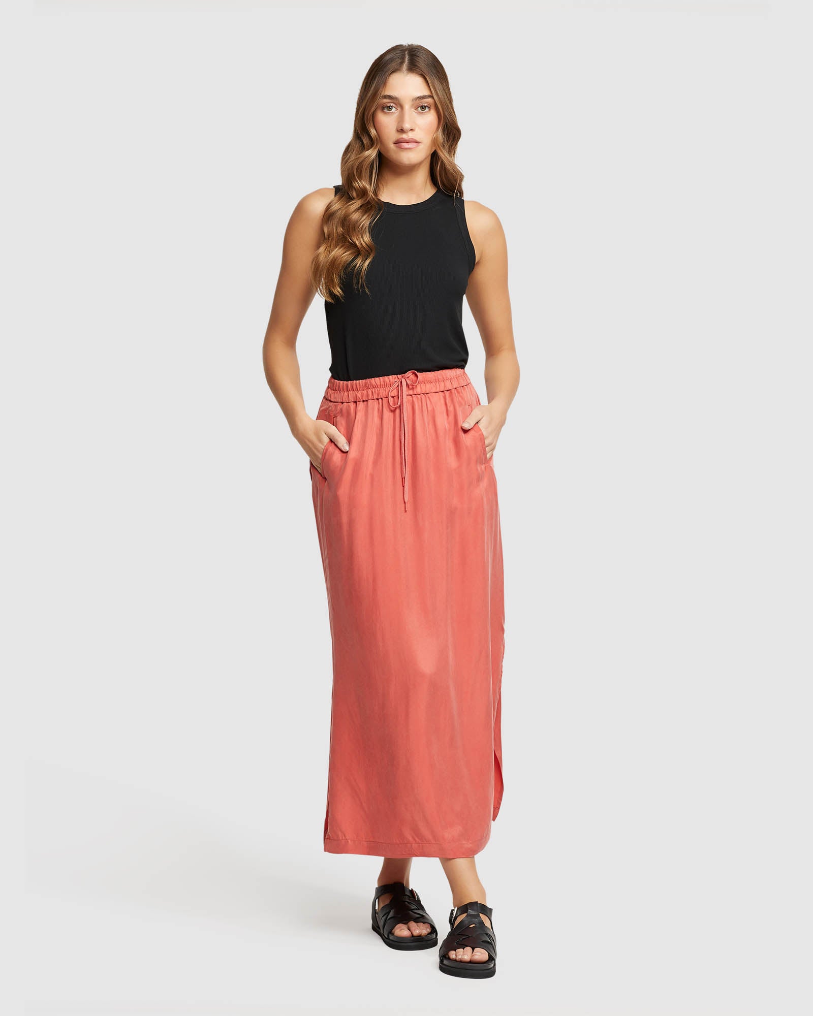 CHARLOTTE CUPRO BLEND SKIRT