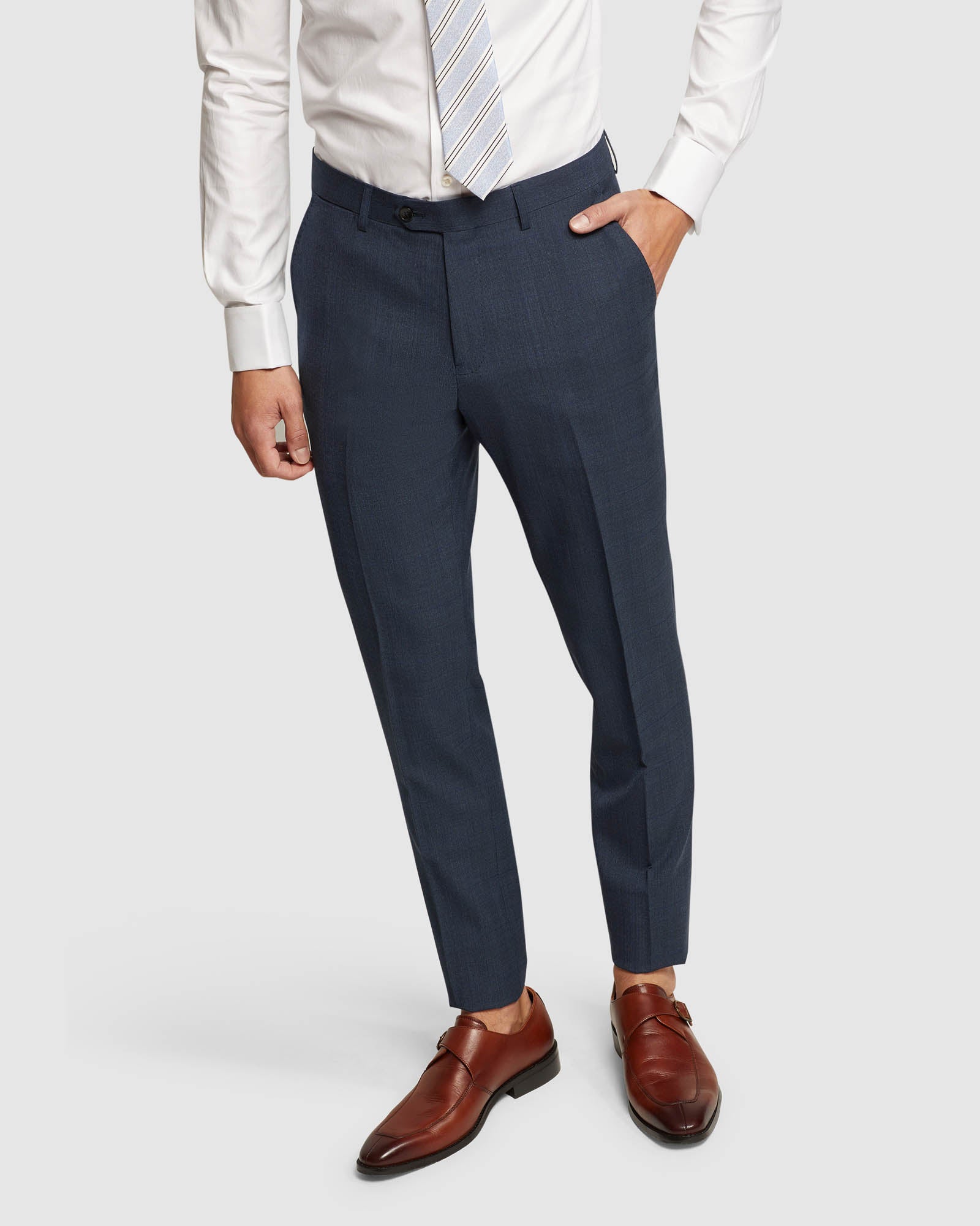 BYRON WOOL STRETCH SUIT TROUSERS