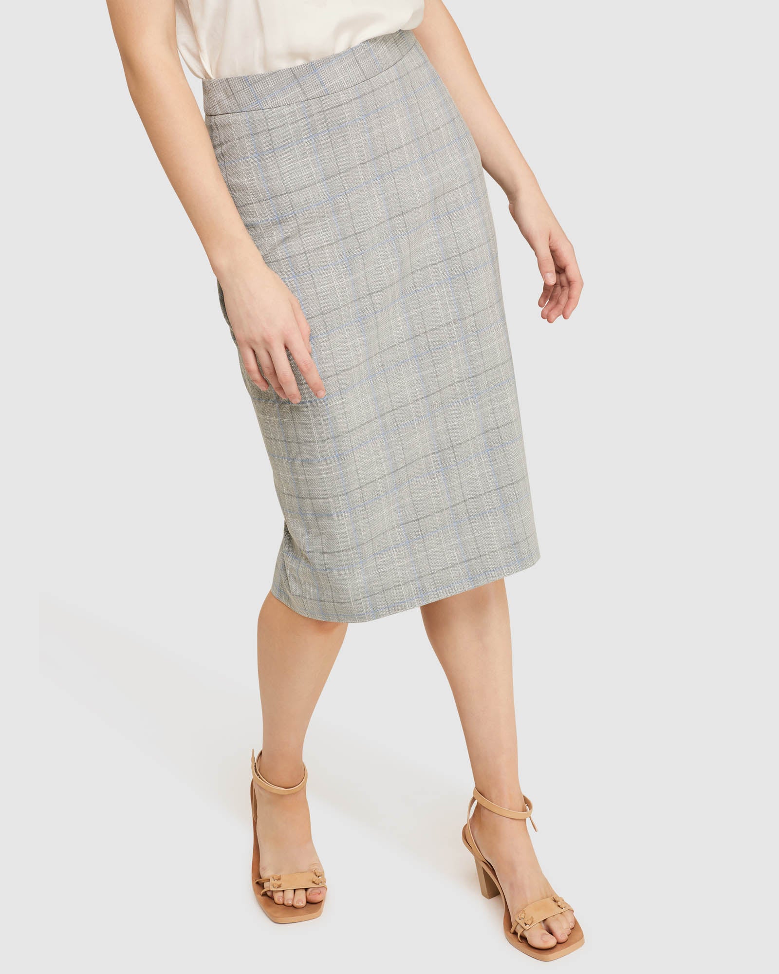 PEGGY ECO CHECK SUIT SKIRT