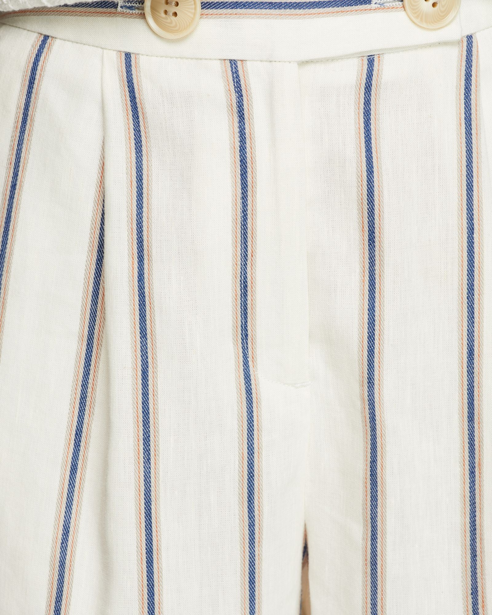 SASHA STRIPED LINEN BLEND SHORTS