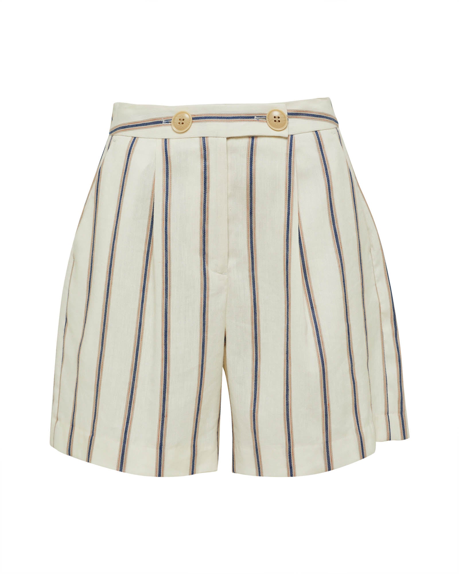 SASHA STRIPED LINEN BLEND SHORTS