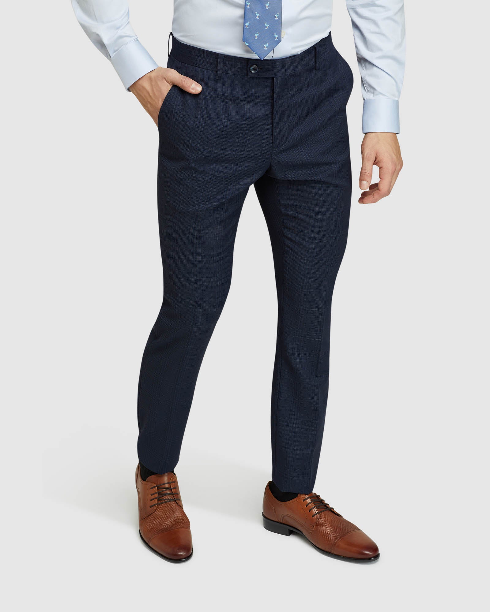 HOPKINS WOOL RICH CHECK SUIT PANTS