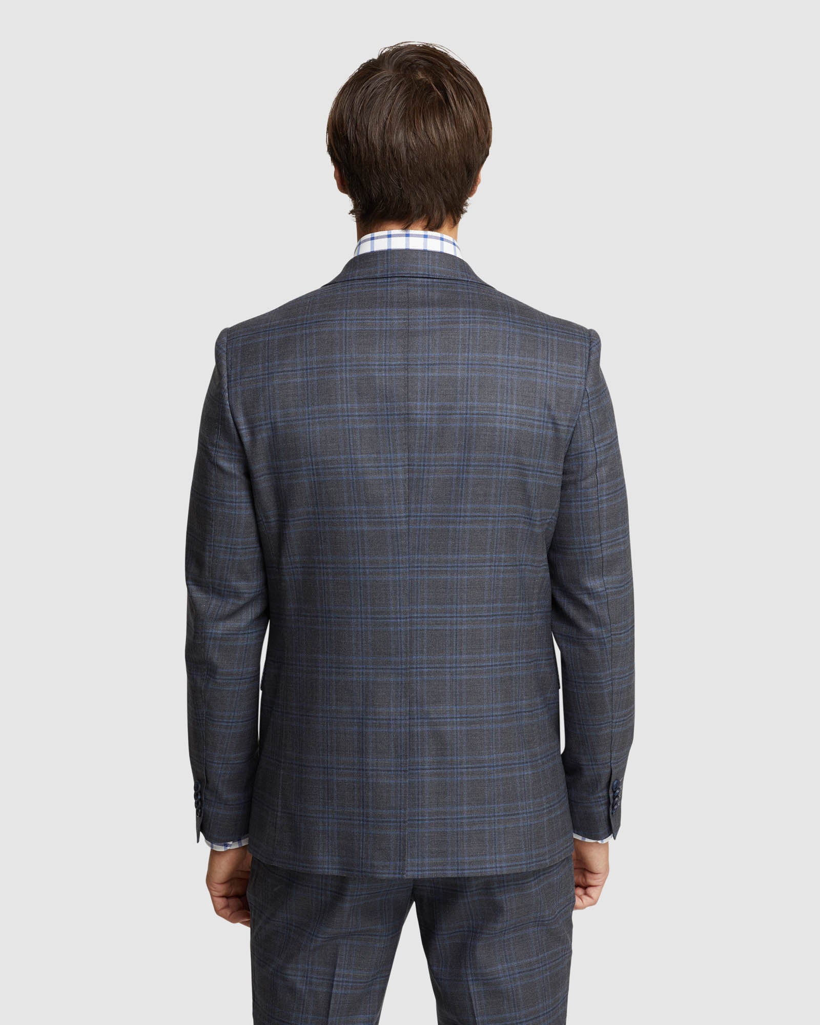 AUDEN WOOL STRETCH CHECK SUIT JACKET