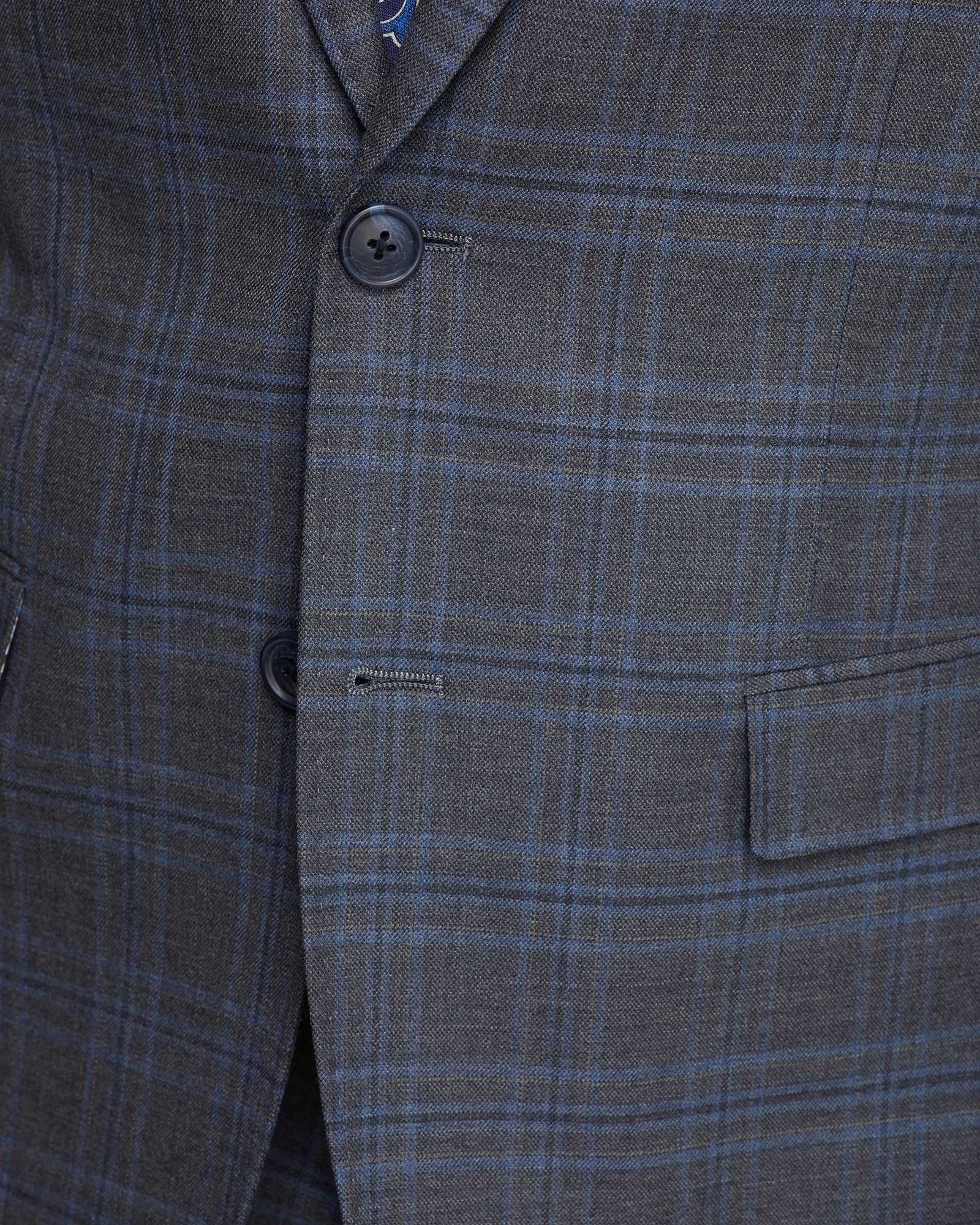 AUDEN WOOL STRETCH CHECK SUIT JACKET