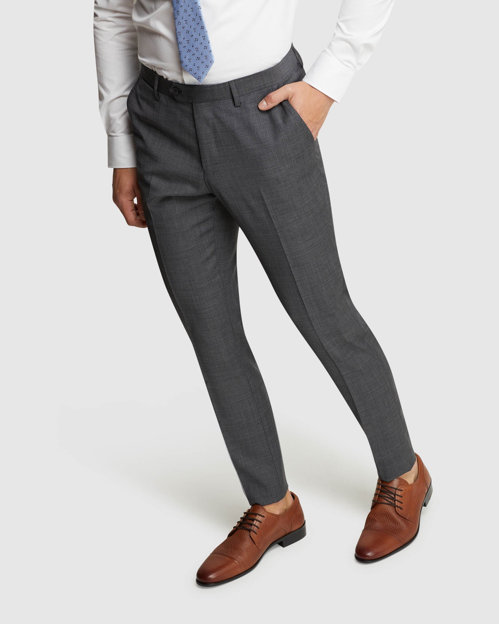 BYRON WOOL STRETCH SUIT TROUSERS