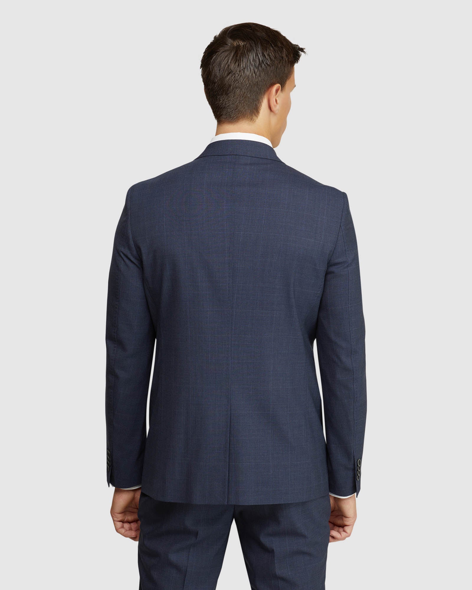 AUDEN WOOL STRETCH CHECK SUIT JACKET