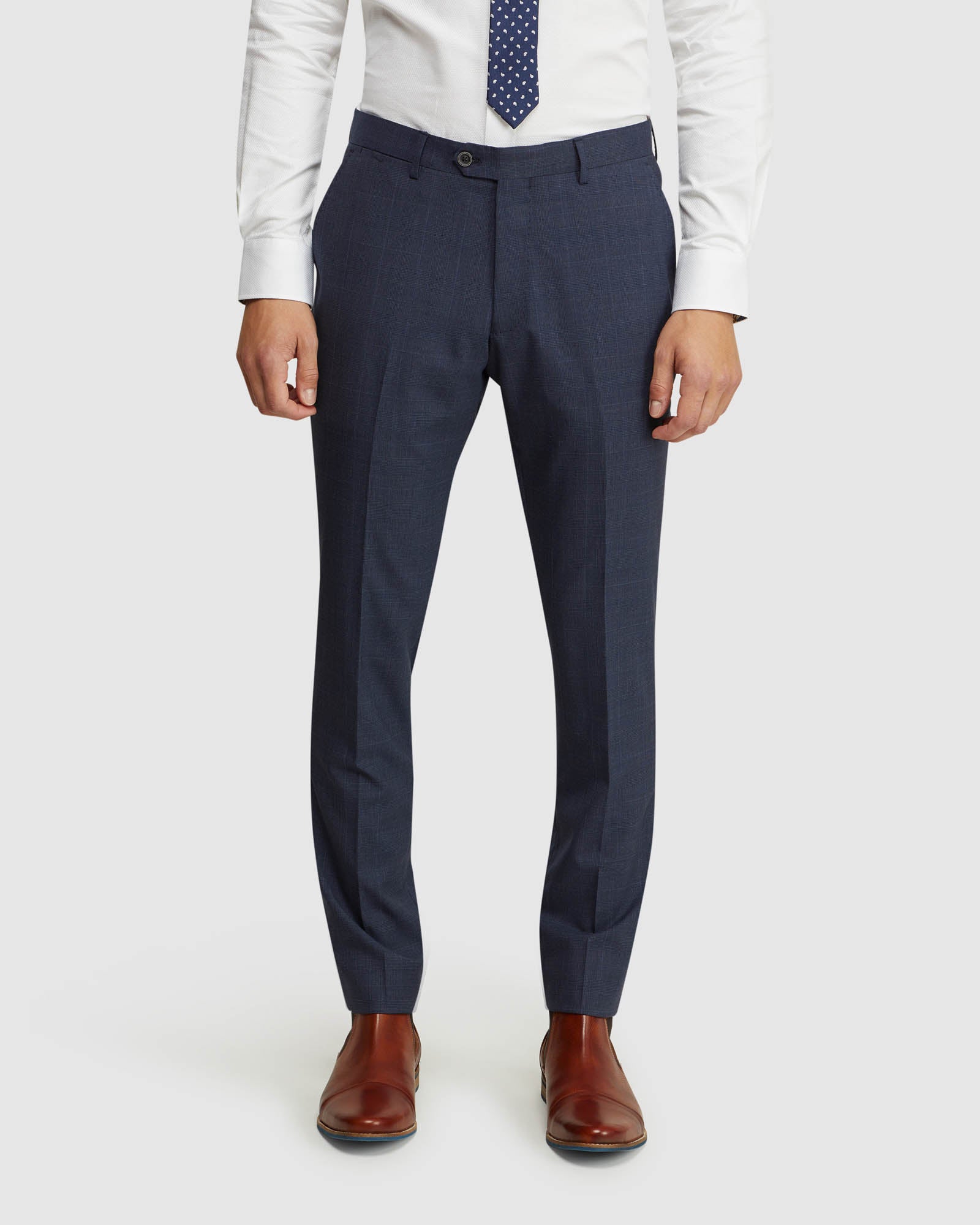 AUDEN WOOL STRTH CHECK SUIT PANTS