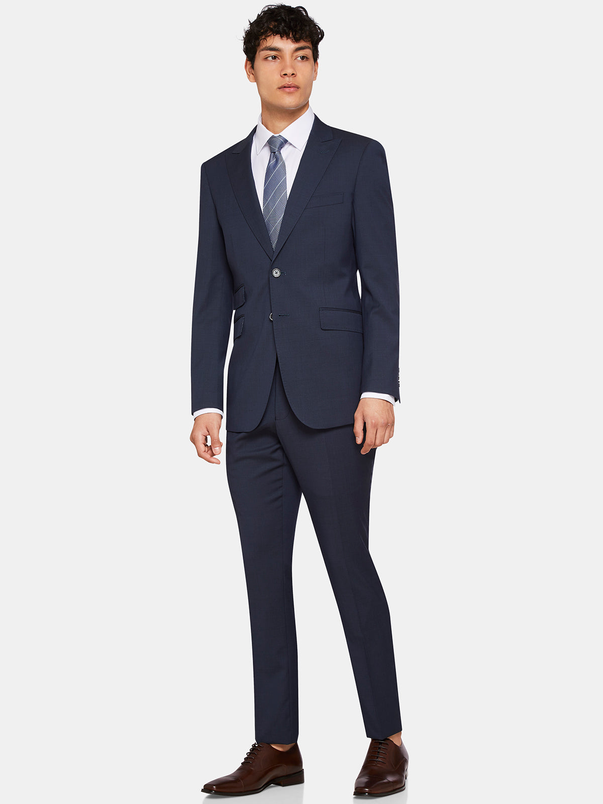 HOPKINS PEAK LAPEL WOOL SUIT JACKET