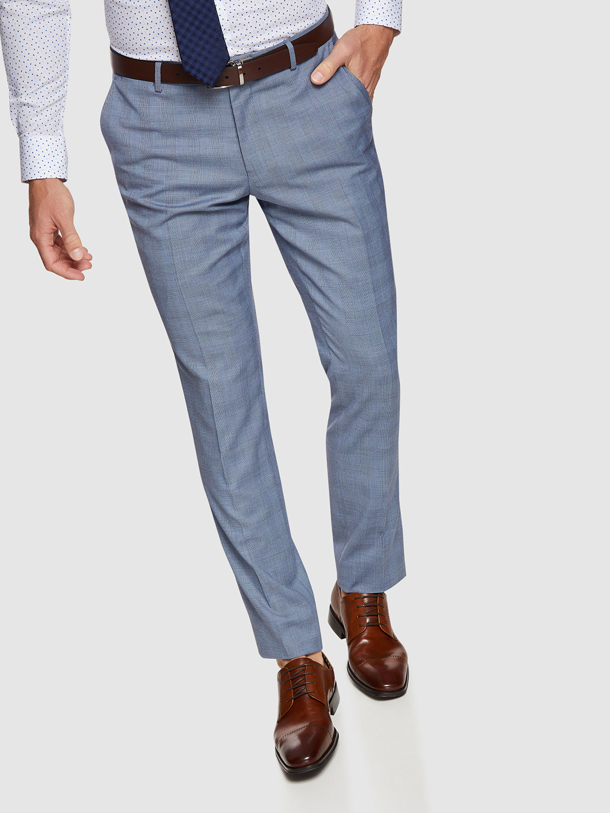 AUDEN ECO CHECKED SUIT TROUSERS