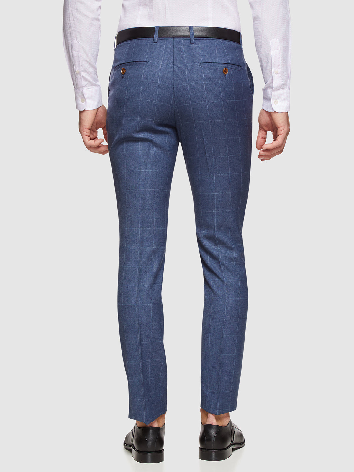 HOPKINS WOOL STRETCH CHECK PANTS