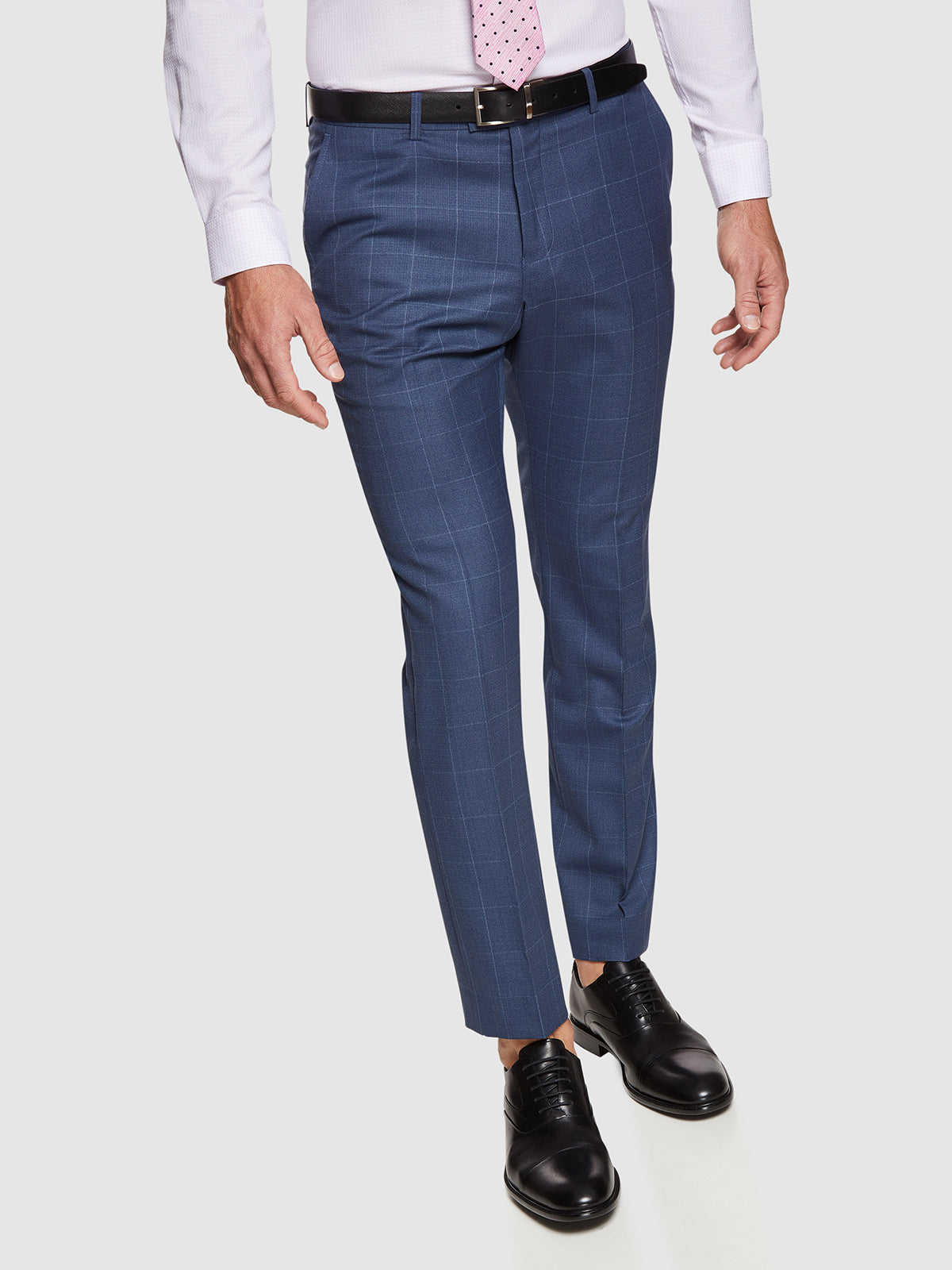 HOPKINS WOOL STRETCH CHECK PANTS