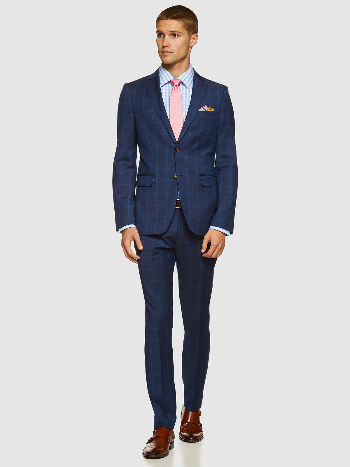 AUDEN WOOL SUIT CHECKED TROUSERS