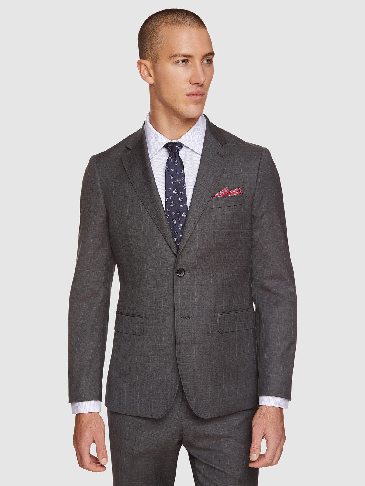 BYRON WOOL STRETCH CHECKED JACKET