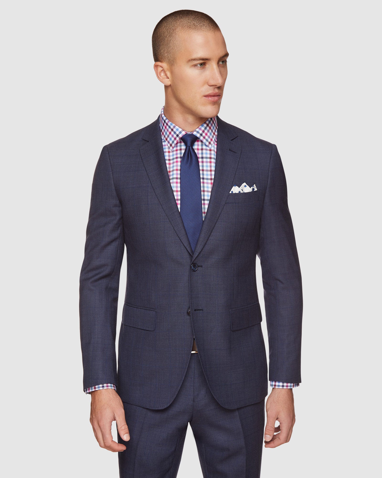 AUDEN WOOL CHECKED SUIT JACKET