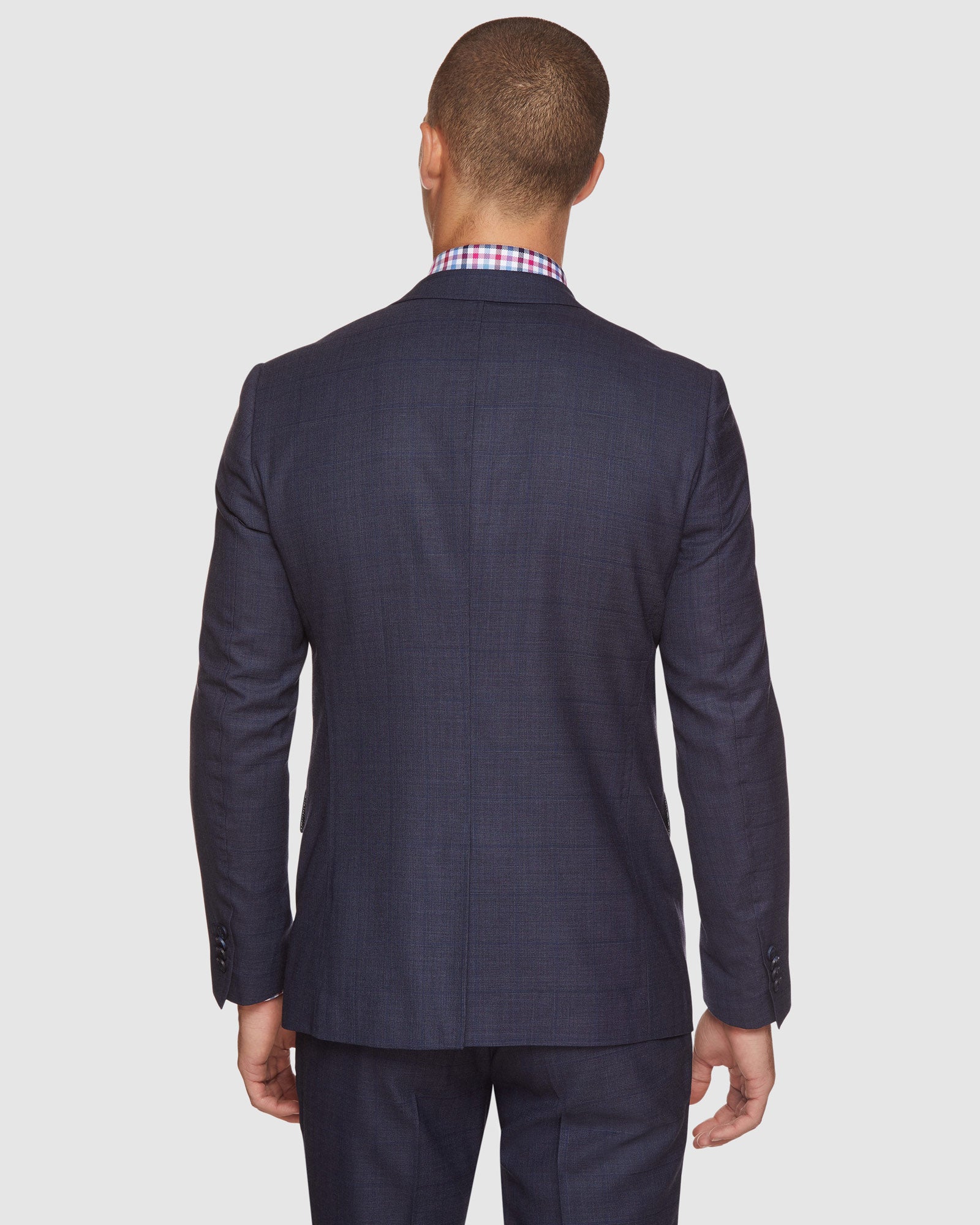 AUDEN WOOL CHECKED SUIT JACKET