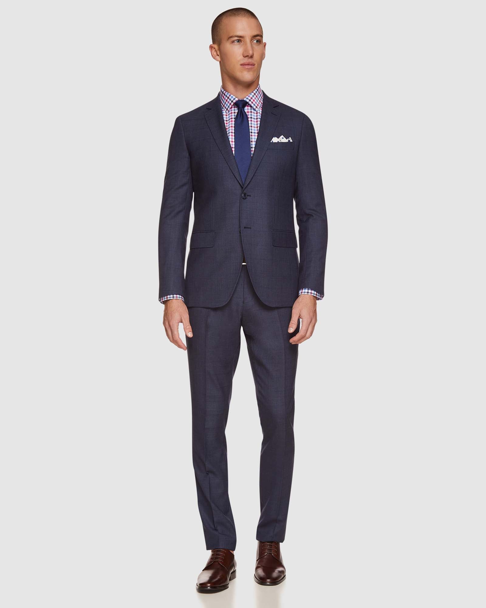 AUDEN WOOL CHECKED SUIT TROUSERS