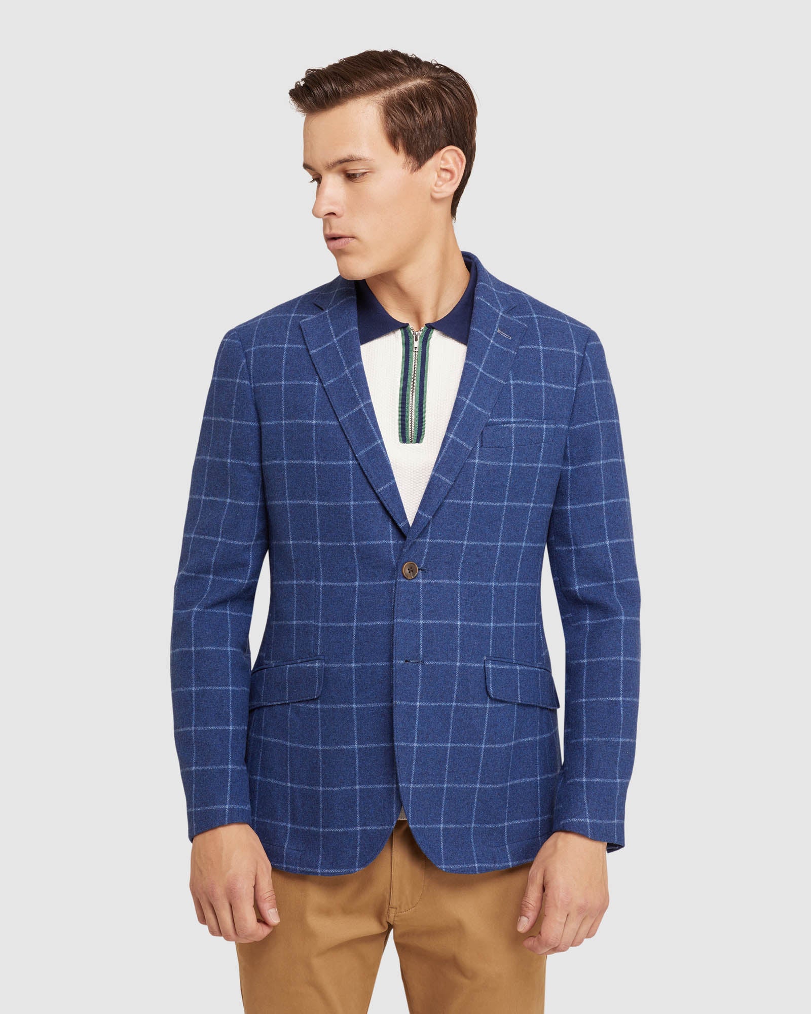 MILTON WOOL BLEND CHECKED BLAZER