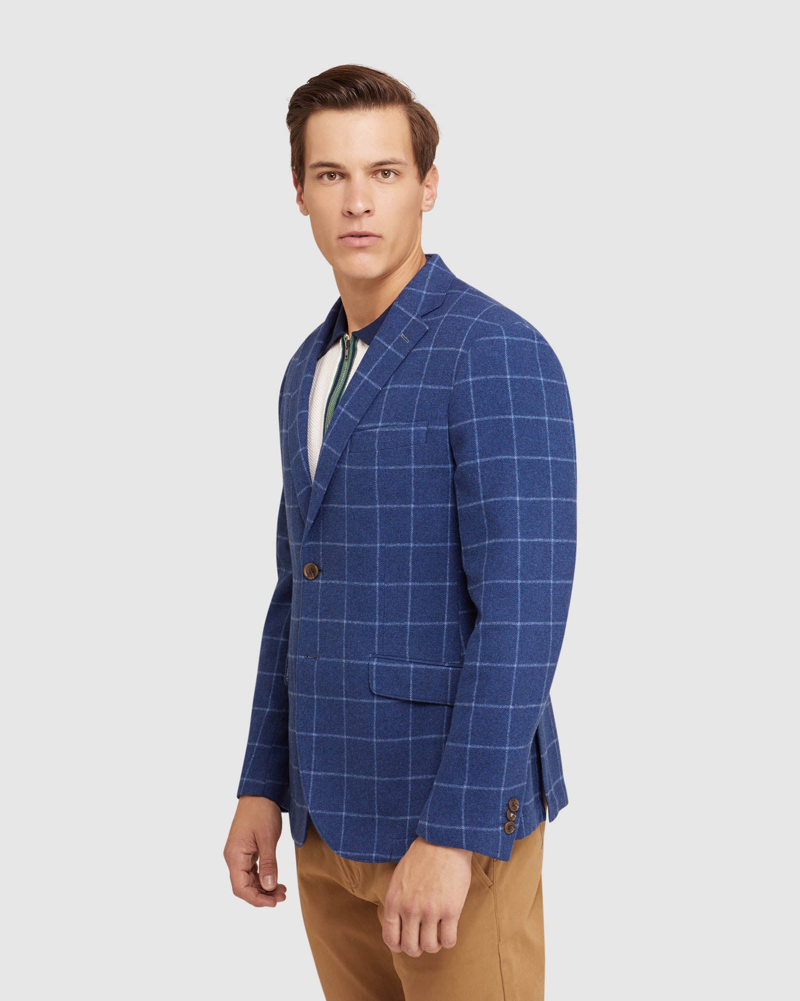 MILTON WOOL BLEND CHECKED BLAZER