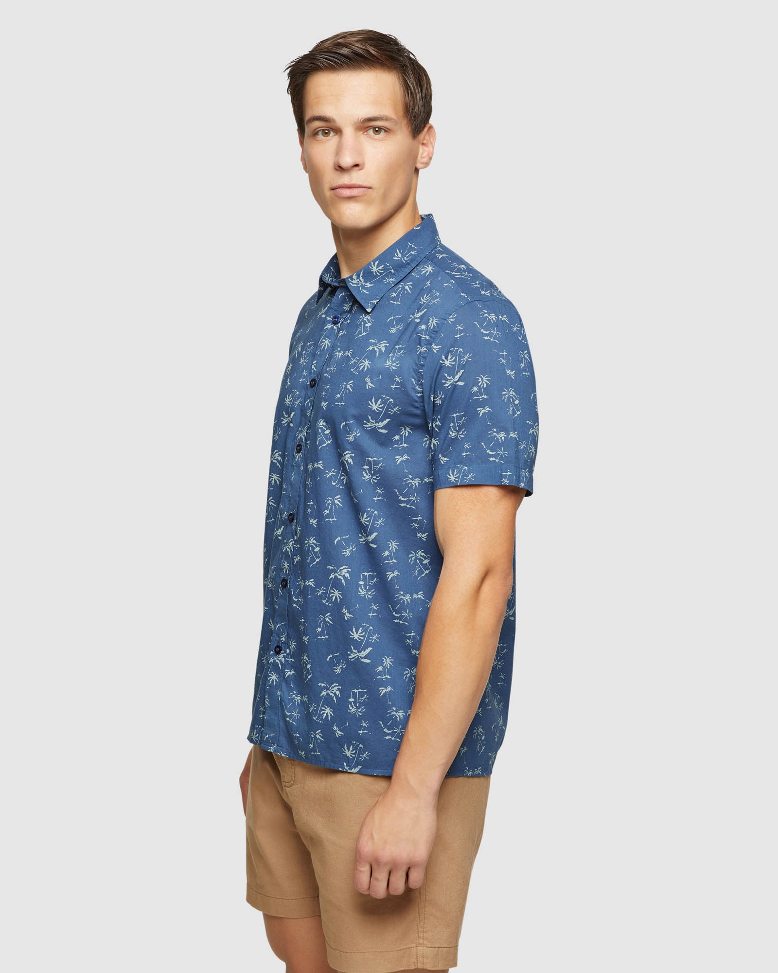 LEYTON PALM TREE SHORT SLEEVE RELAX SHIRT