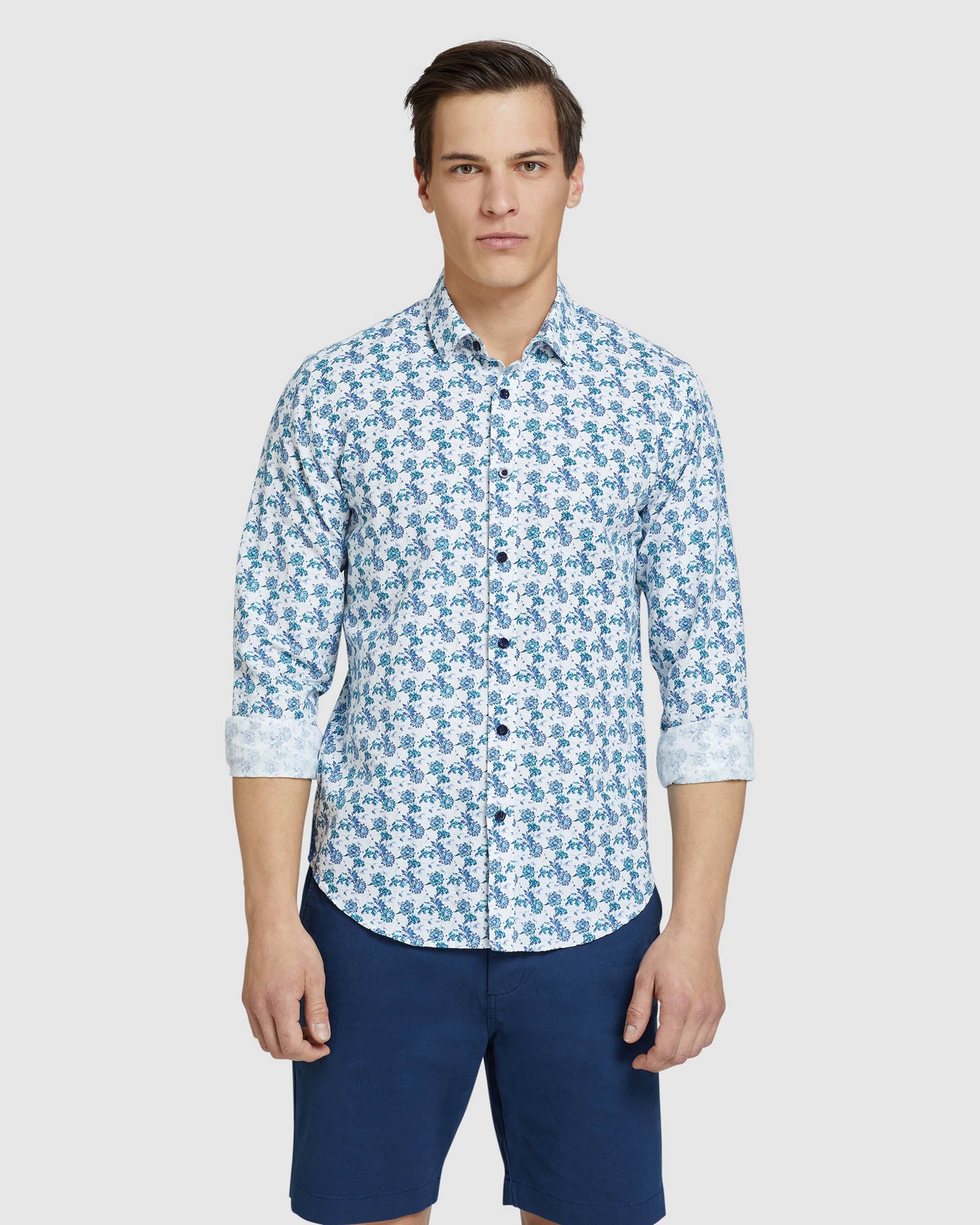 KENTON LINEN COTTON FLORAL SHIRT