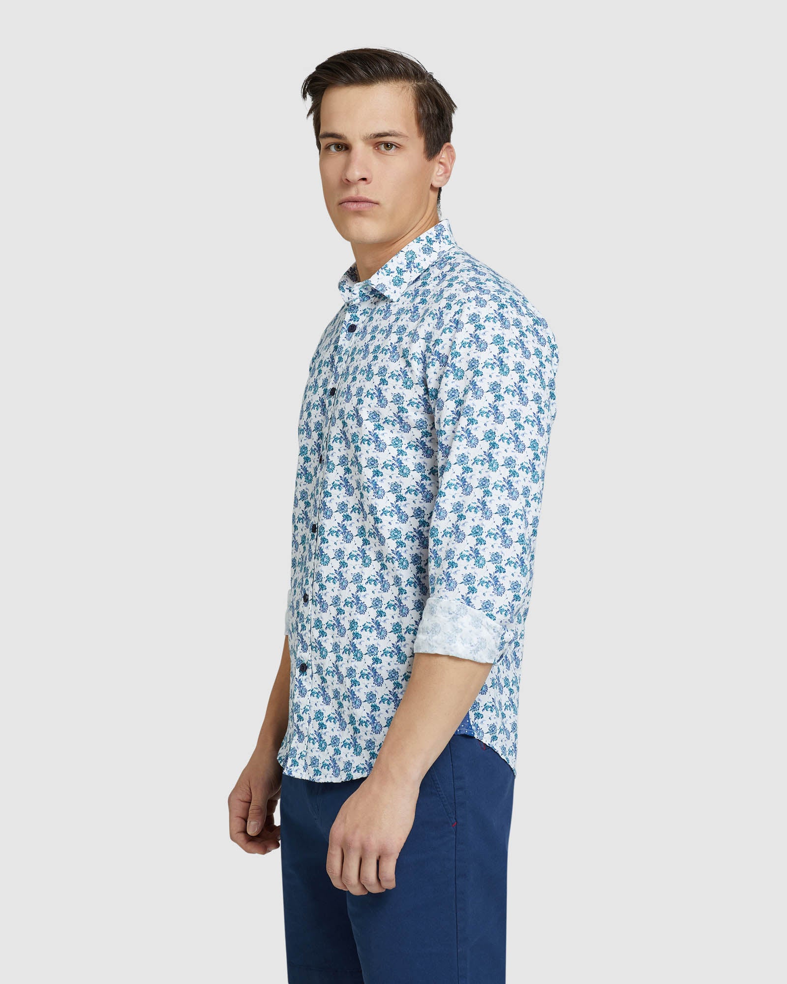 KENTON LINEN COTTON FLORAL SHIRT