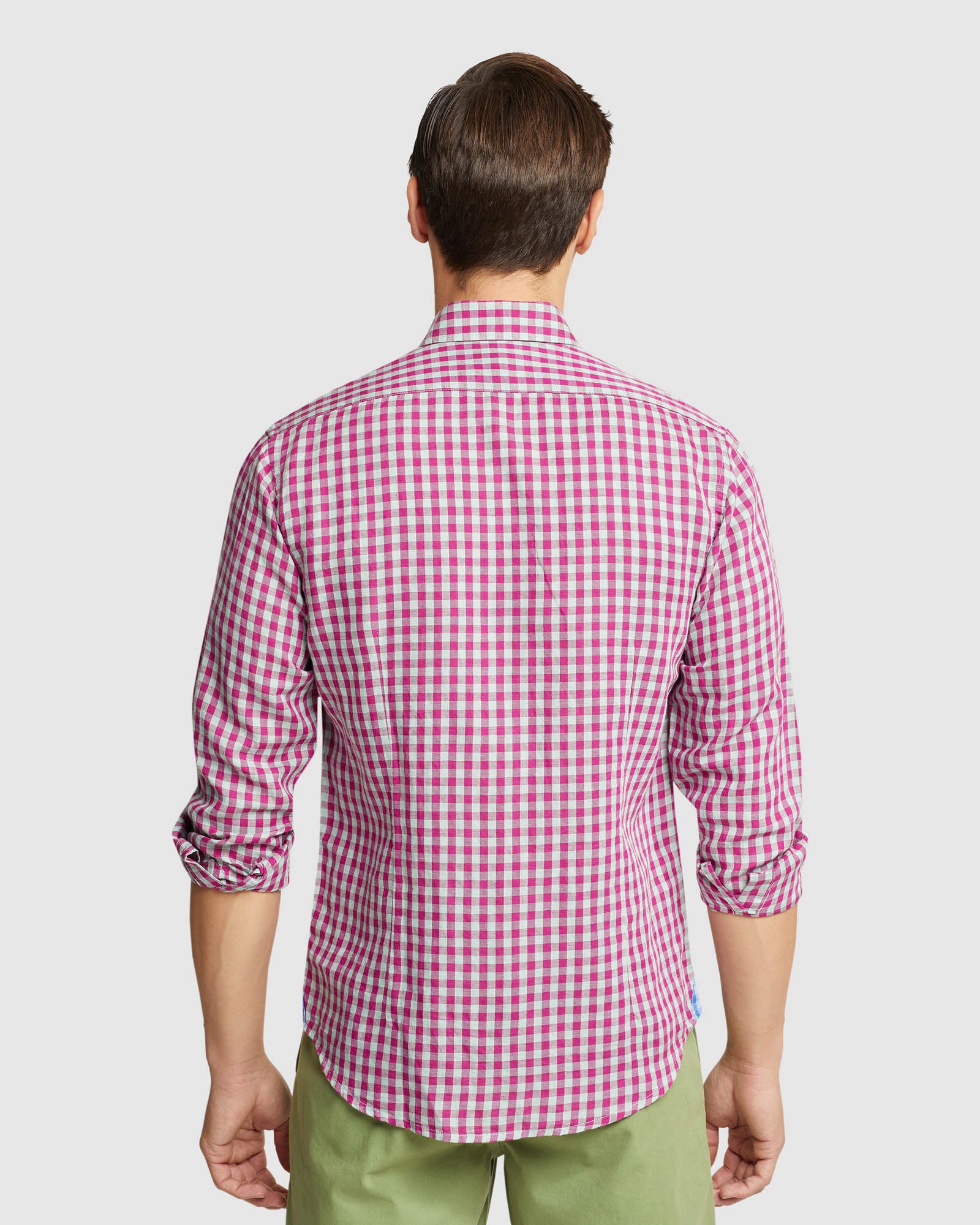 KENTON LINEN BLEND CHECKED SHIRT