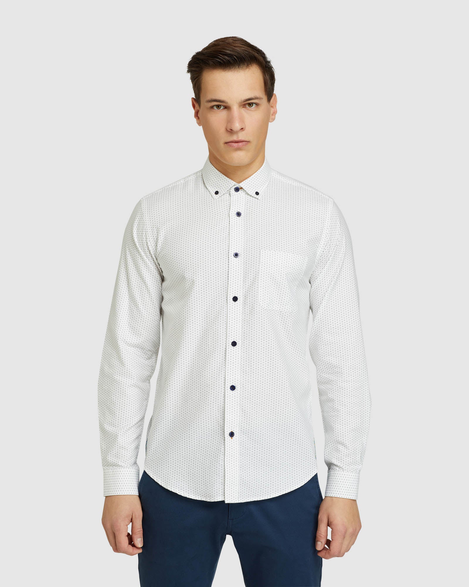 STRATTON OXFORD WEAVE PRTED SHIRT