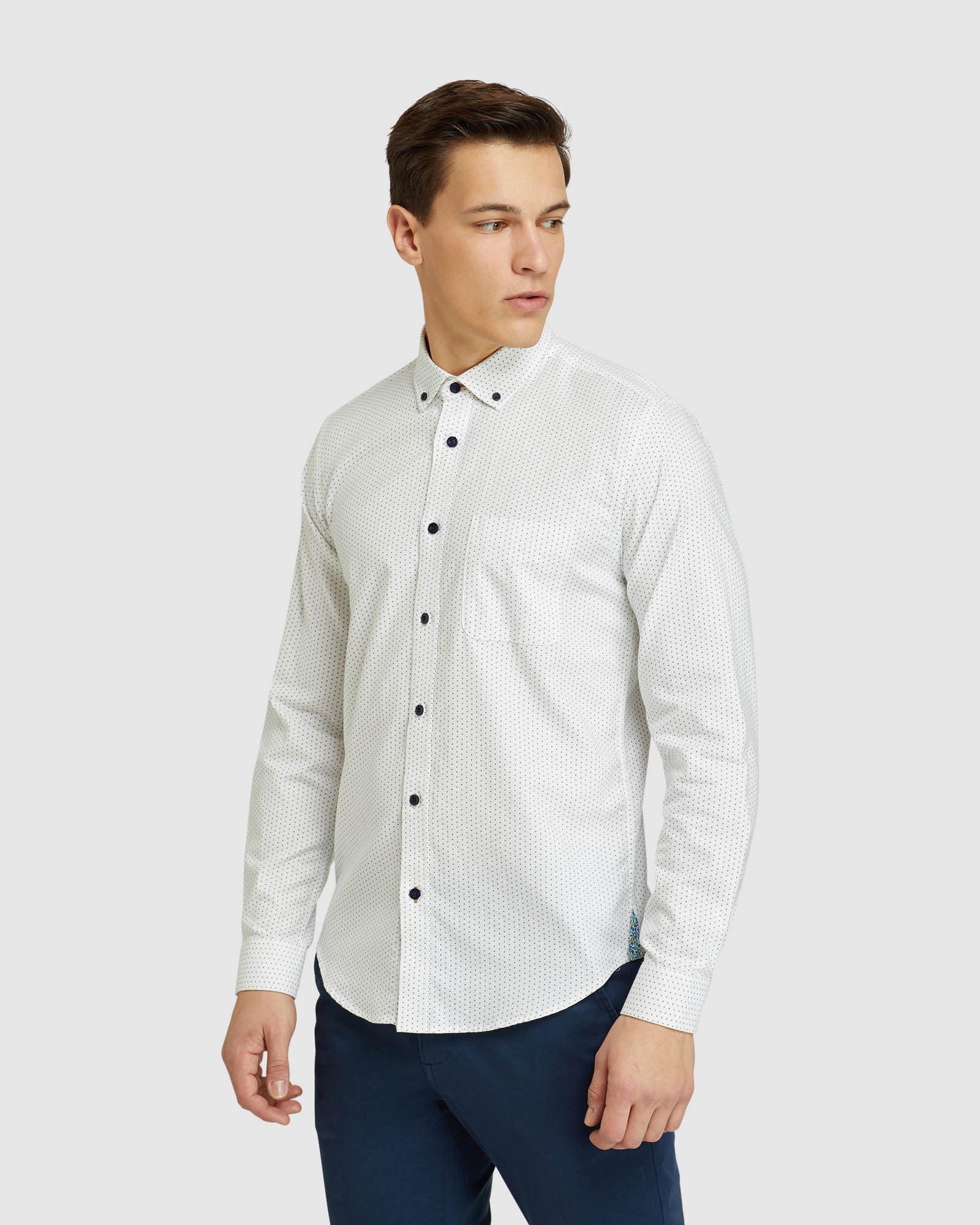 STRATTON OXFORD WEAVE PRTED SHIRT