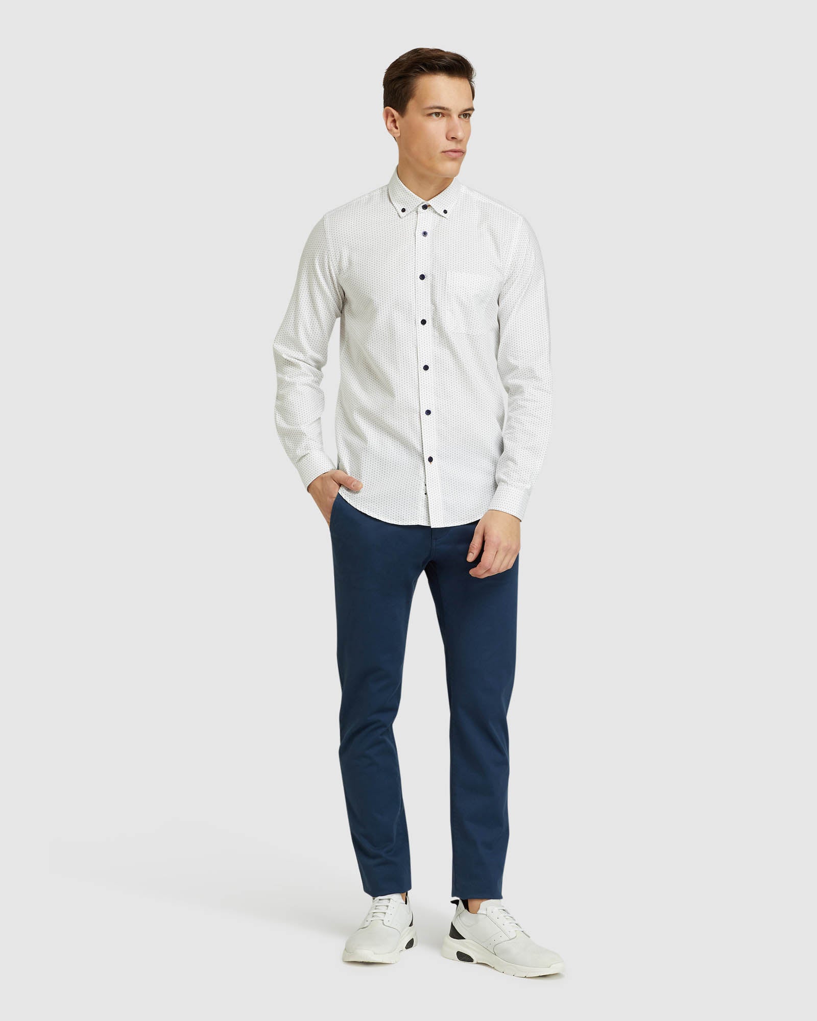 STRATTON OXFORD WEAVE PRTED SHIRT