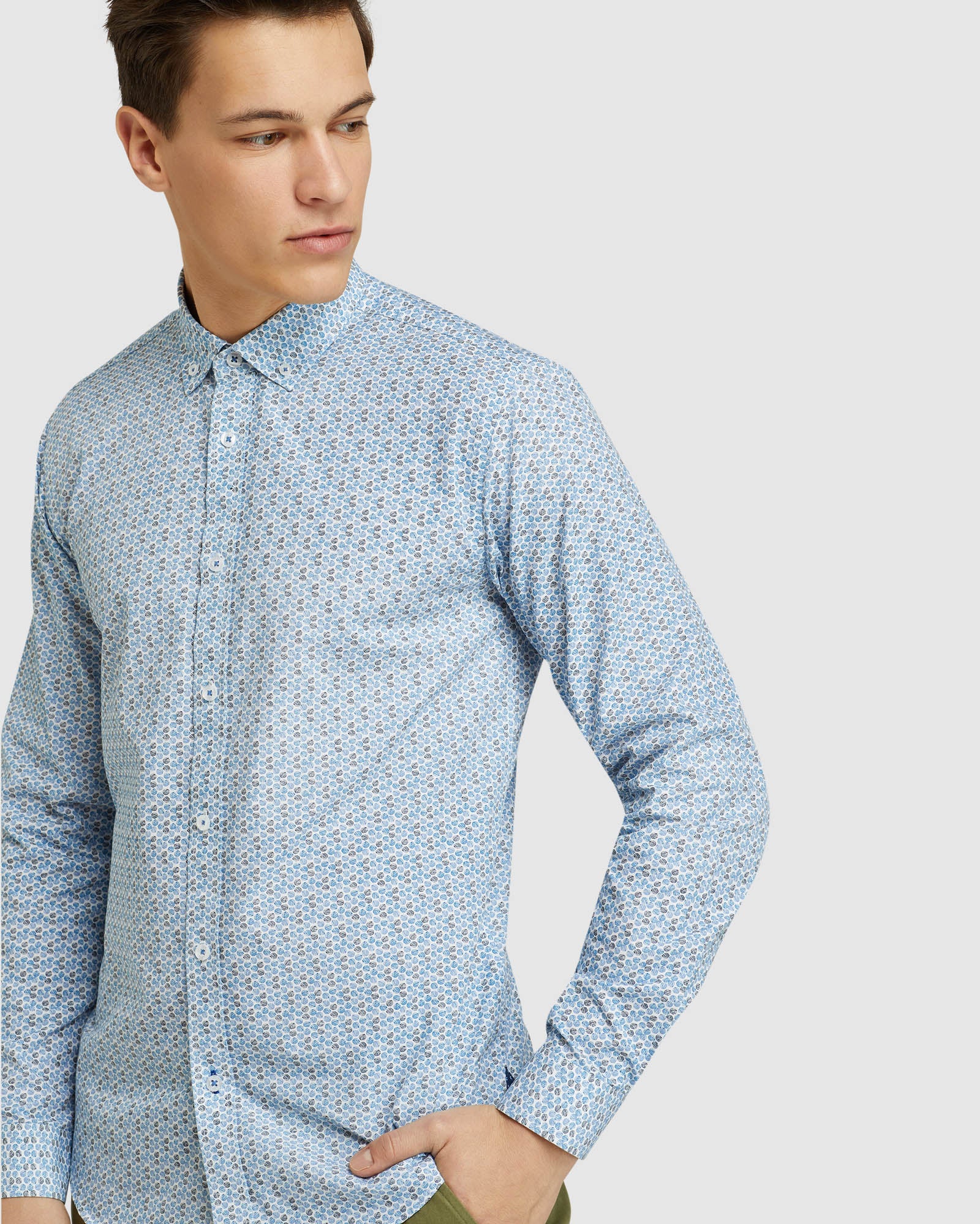 STRATON LEAVES PRINT SHIRT