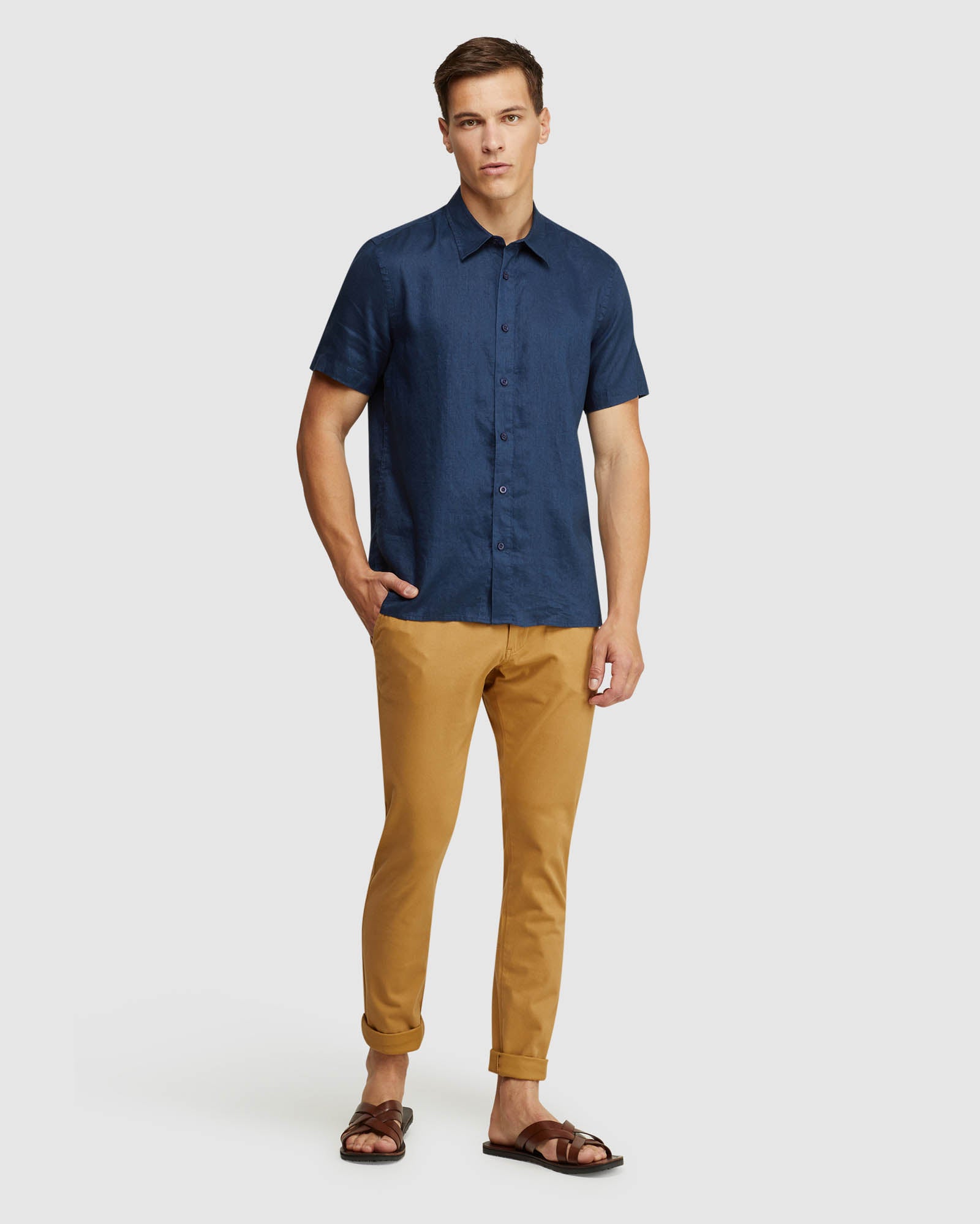 LEYTON PURE LINEN SHORT SLEEVE SHIRT