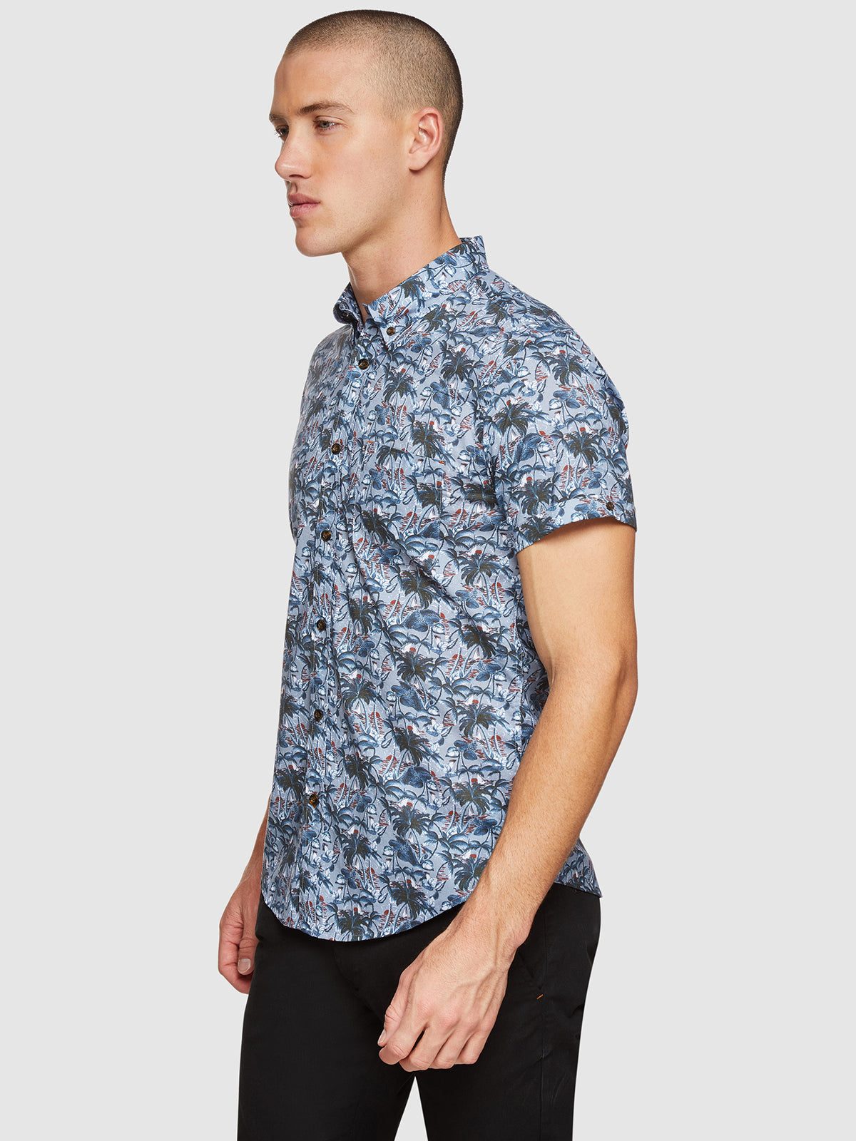 TOTTENHAM PALMTREE PRINT SHORT SLEEVE SHIRT