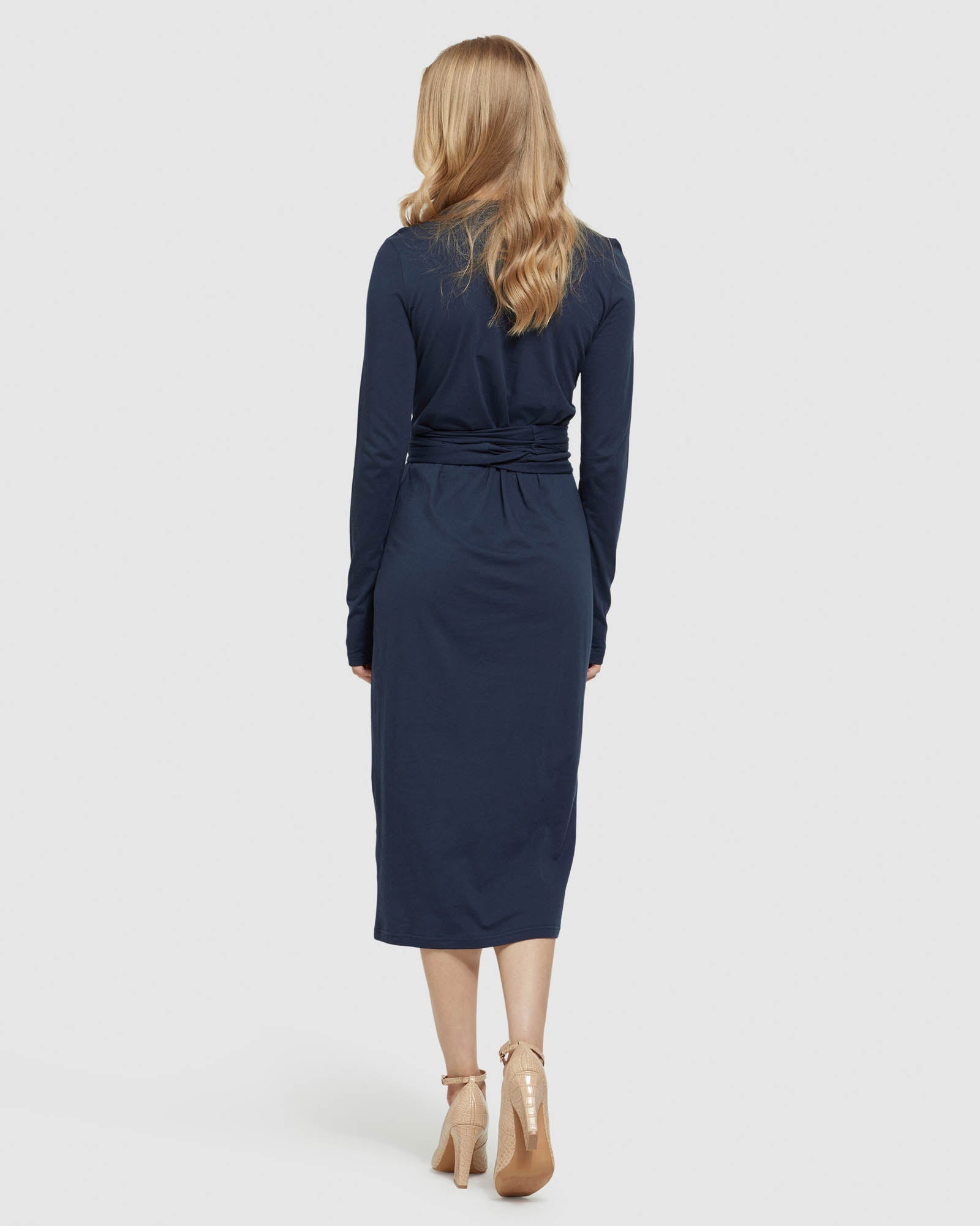 TESS FRONT TIE JERSEY DRESS