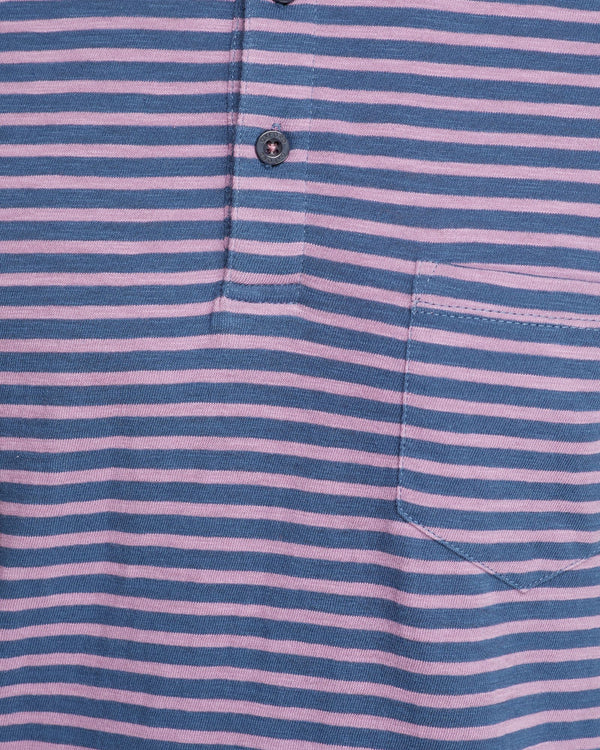 MENS BLUE CHESTER ALL OVER PRINT PIQUE POLO