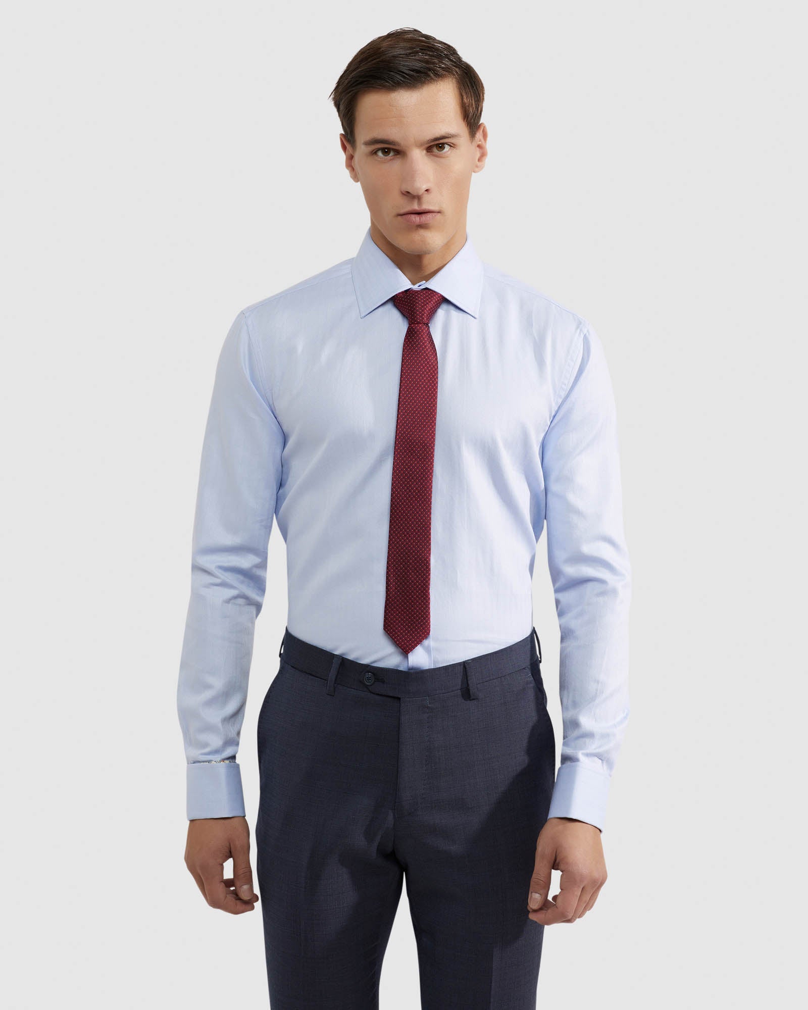 ISLINGTON REGULAR FRENCH CUFF HERRINGBONE SHIRT