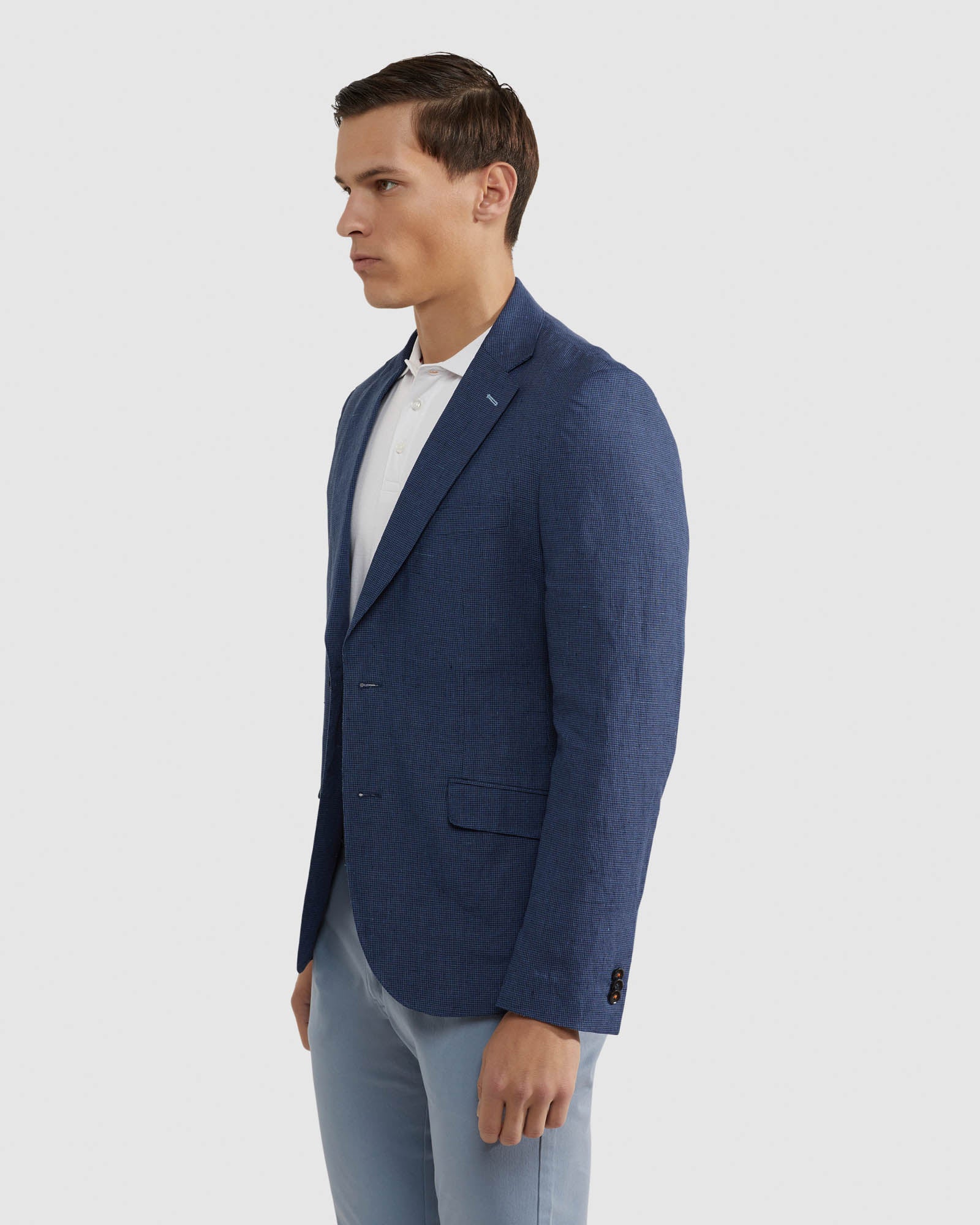 MILTON LINEN CHCKD UNLINED BLAZER