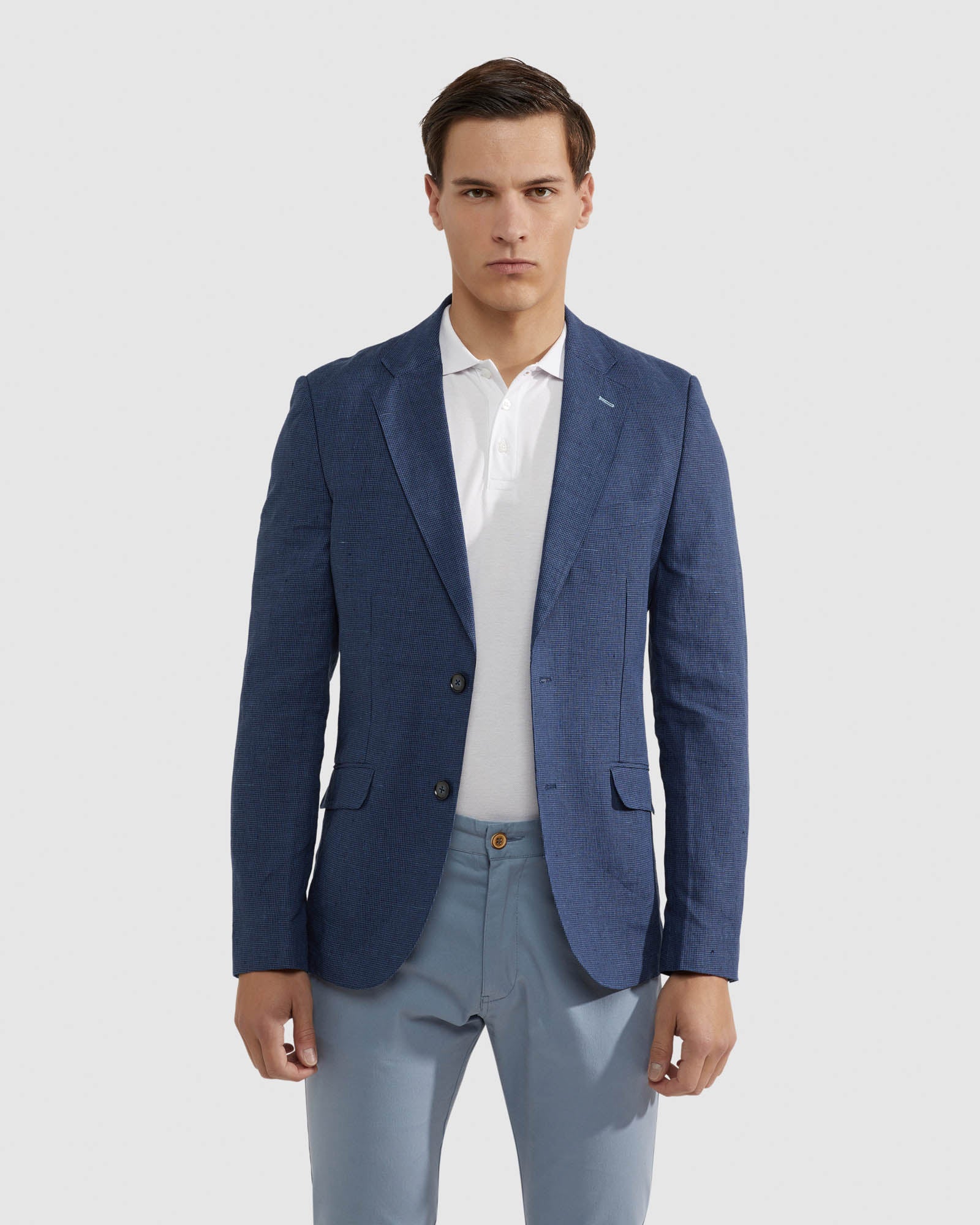 MILTON LINEN CHCKD UNLINED BLAZER