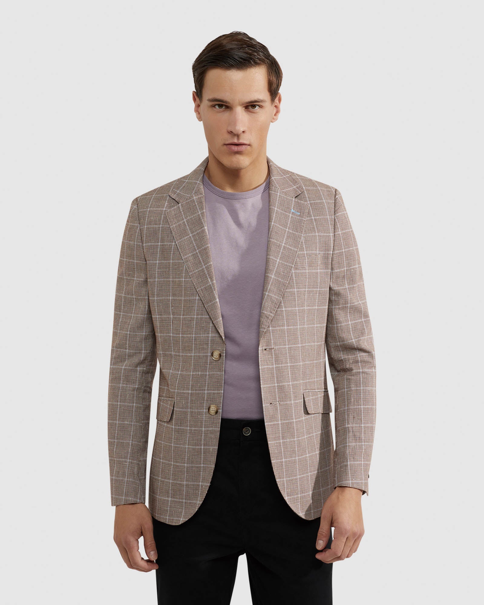 BLAKE LINEN/ COTTON CHECKED BLAZER