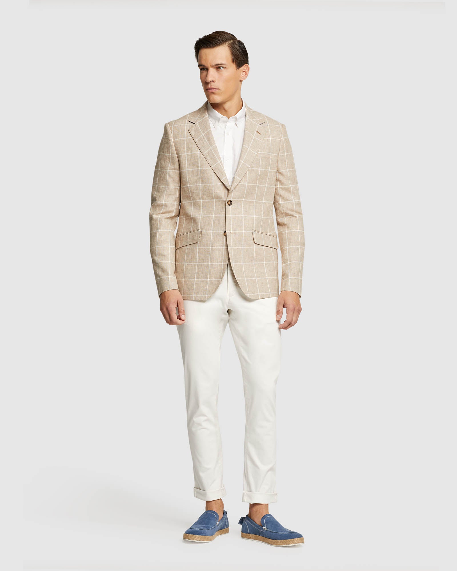 BLAKE LINEN COTTON CHECKED BLAZER