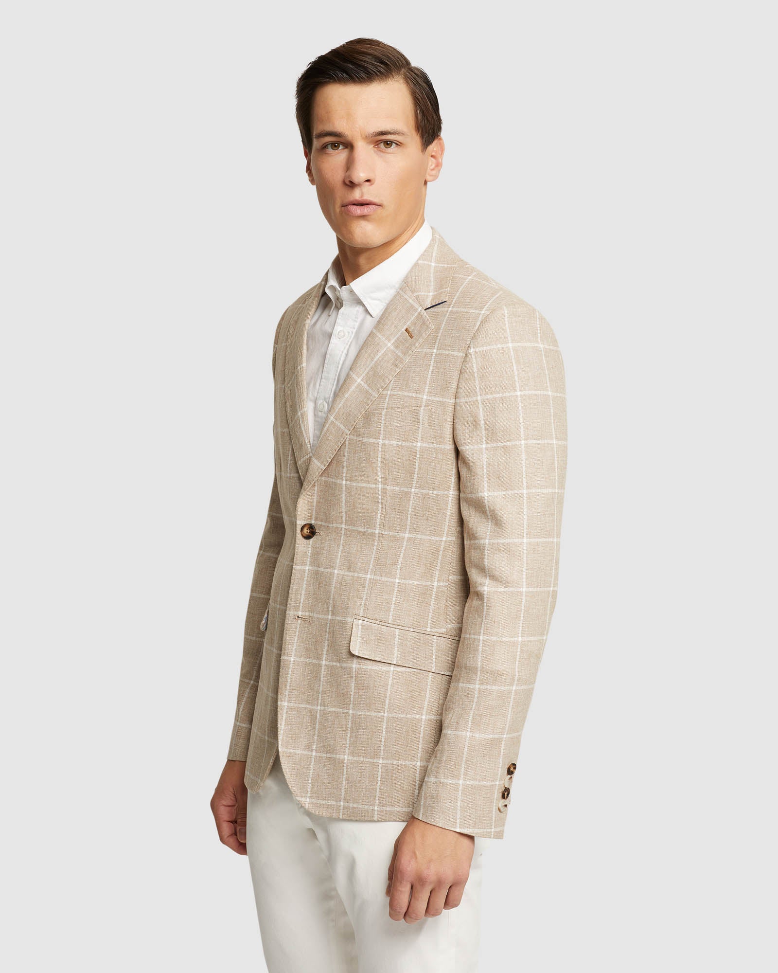 BLAKE LINEN COTTON CHECKED BLAZER